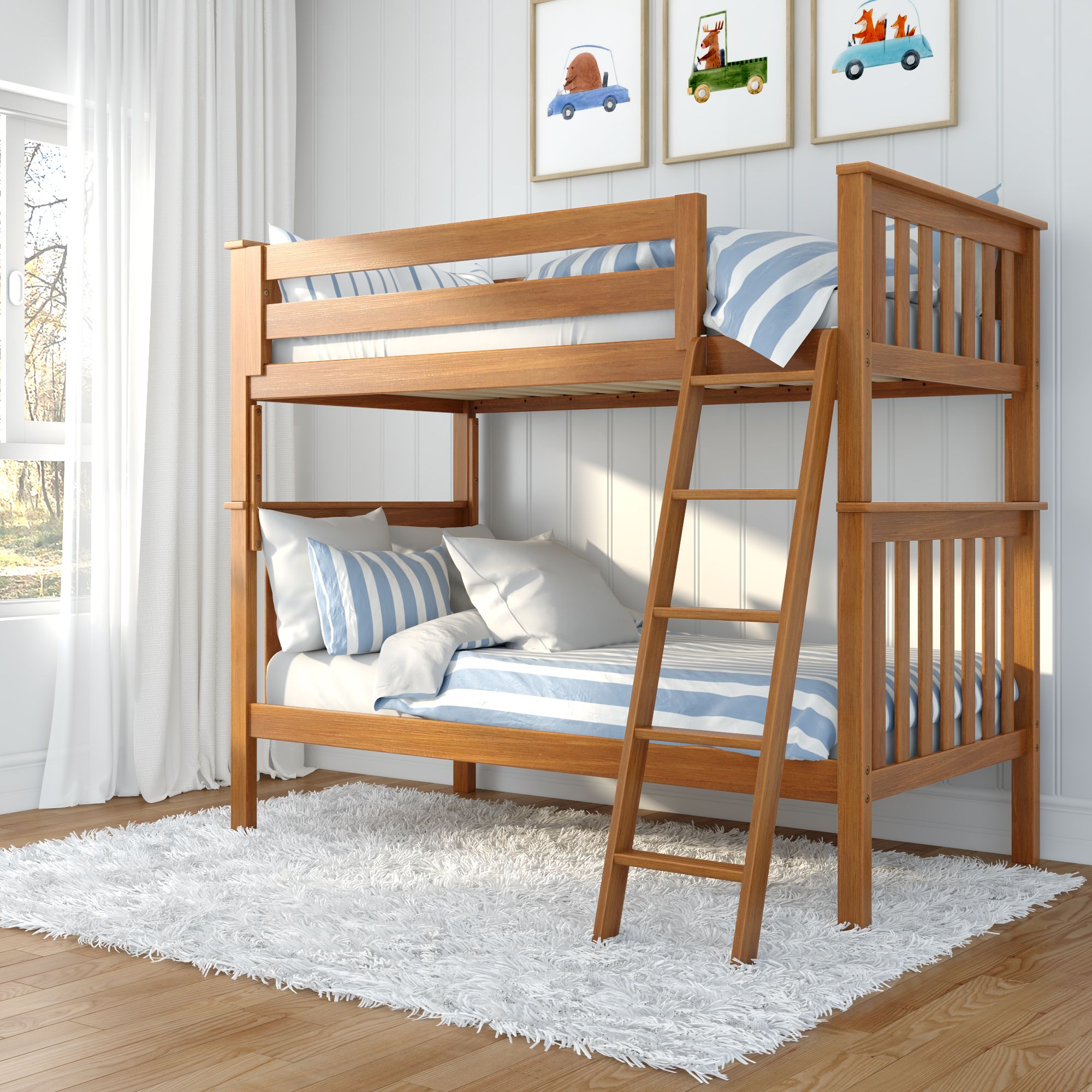 Jackpot Deluxe Bristol 1 Twin over Twin Bunk with Angle Ladder