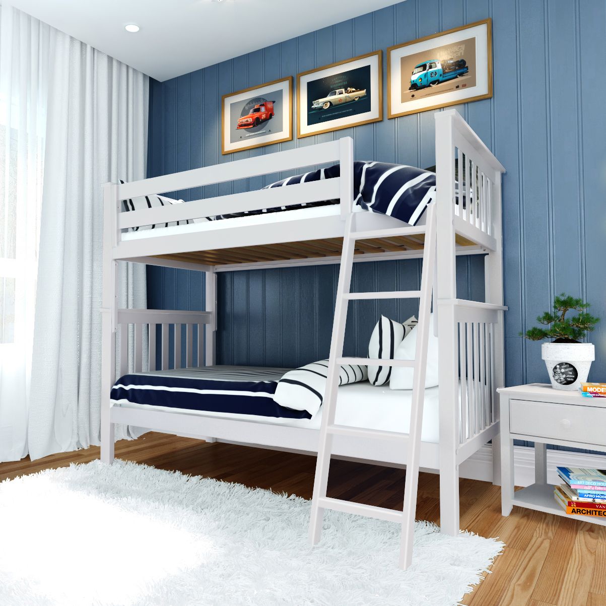 Jackpot Deluxe Bristol 1 Twin over Twin Bunk with Angle Ladder