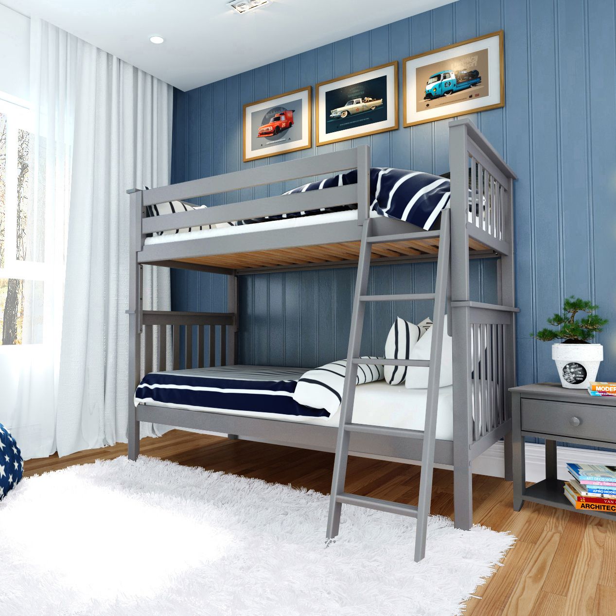 Jackpot Deluxe Bristol 1 Twin over Twin Bunk with Angle Ladder