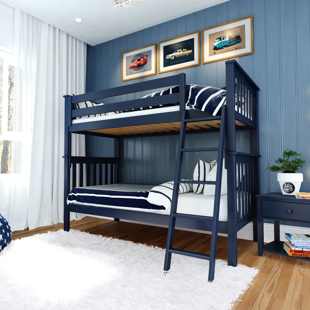 Jackpot Deluxe Bristol 1 Twin over Twin Bunk with Angle Ladder