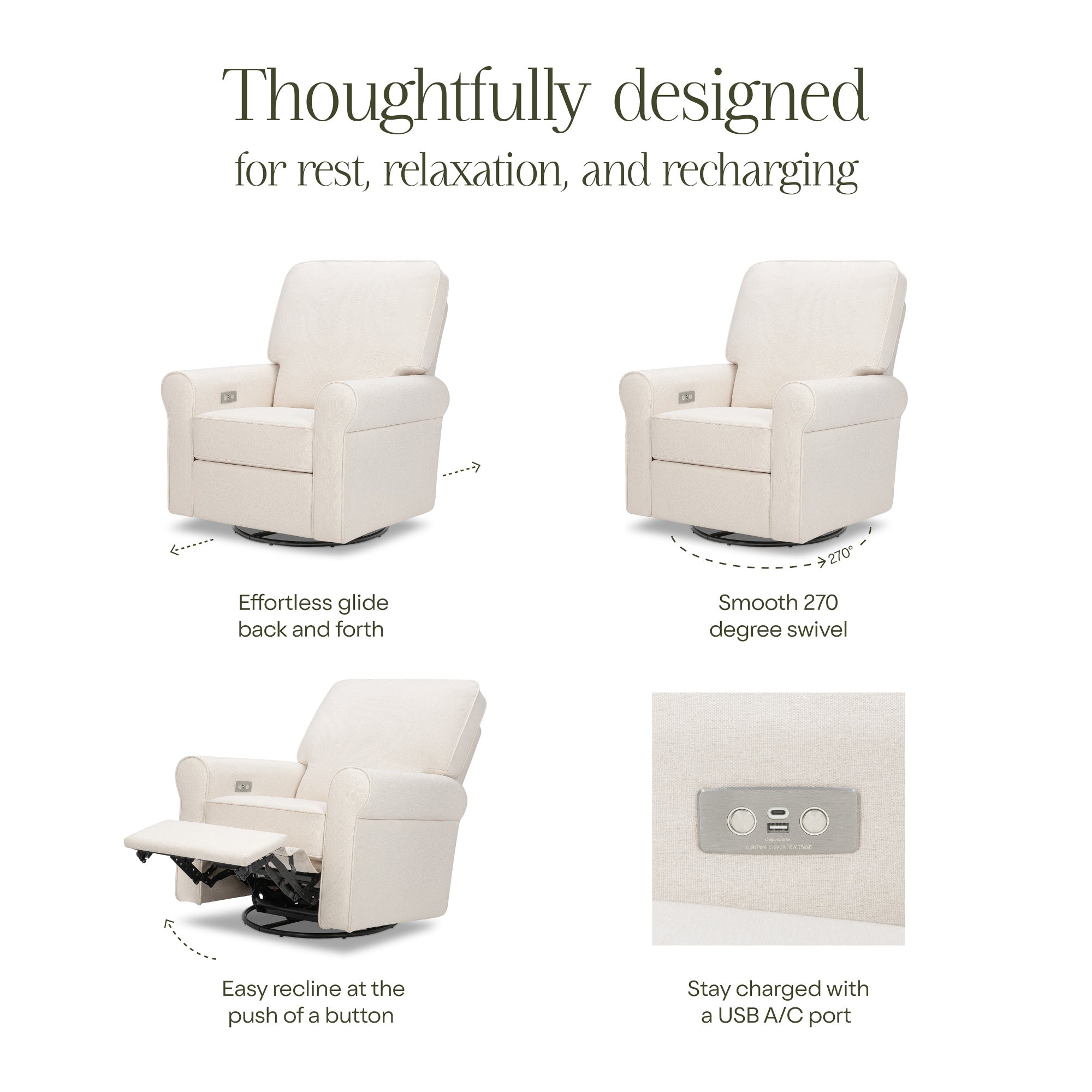 Monogram by Namesake Monroe Power Recliner & Swivel Glider
