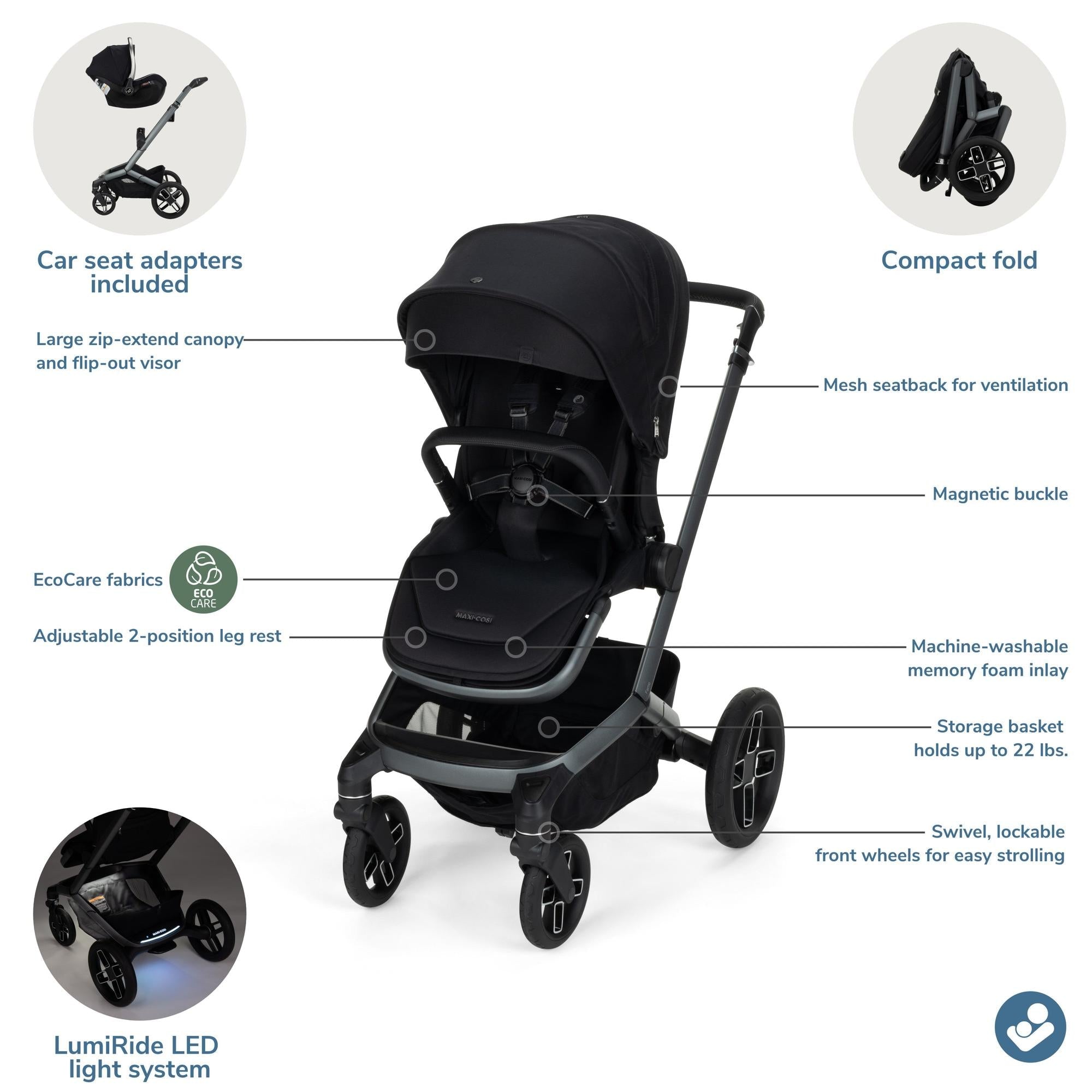 Maxi-Cosi Fame Modular Stroller Twillic Black