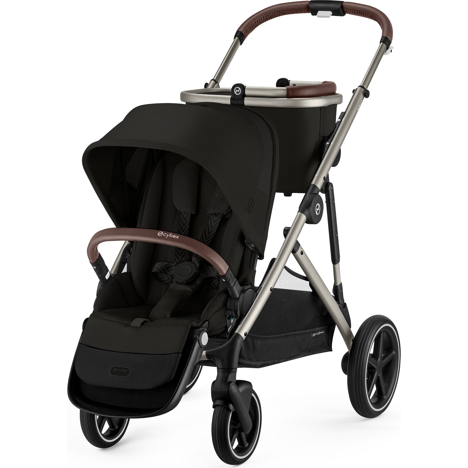 Gazelle S Stroller by Cybex Taupe Frame with Moon Black Seat
