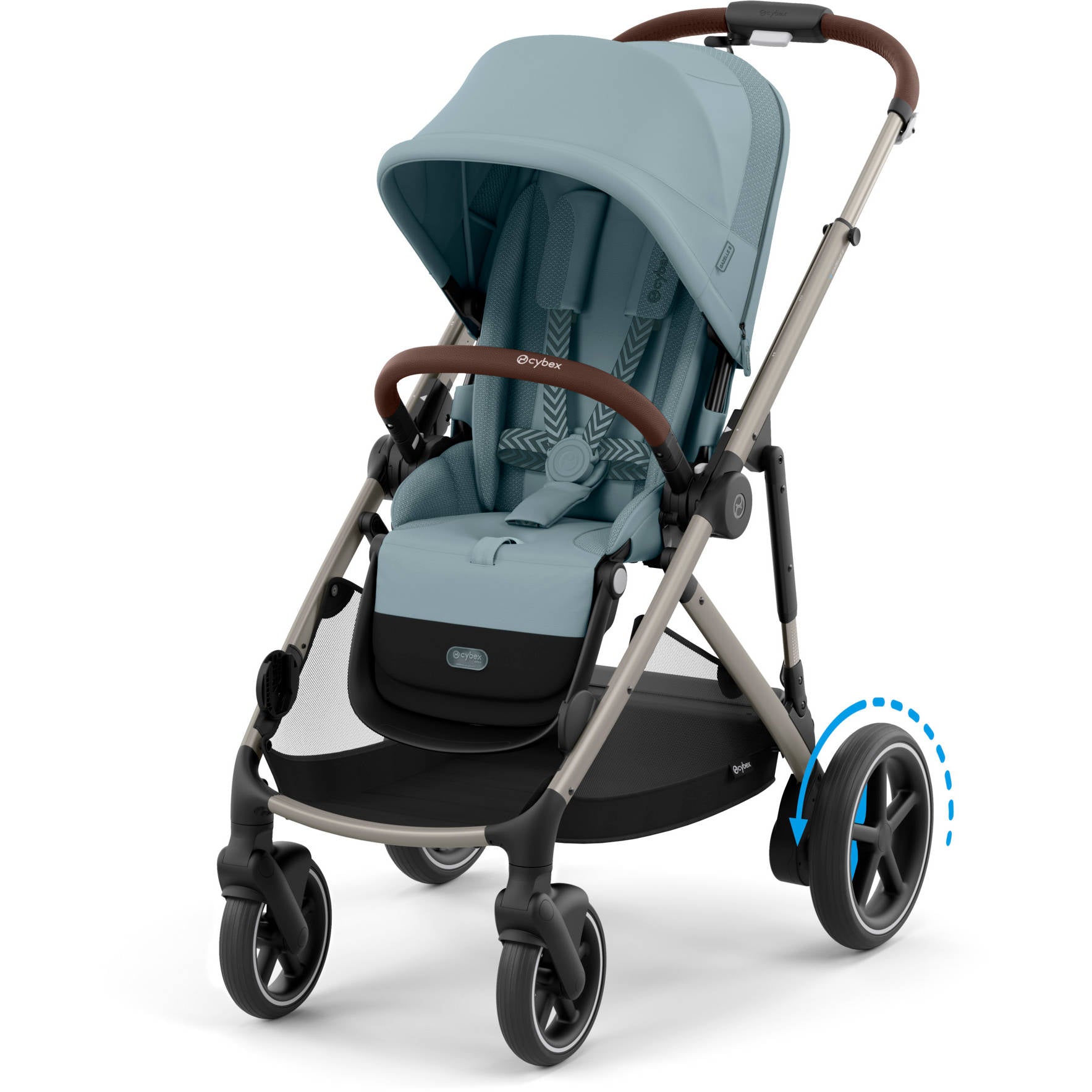 cybex gazelle s stroller second seat Cybex e-Gazelle S Electronic Assist Stroller, Taupe Frame/Stormy Blue