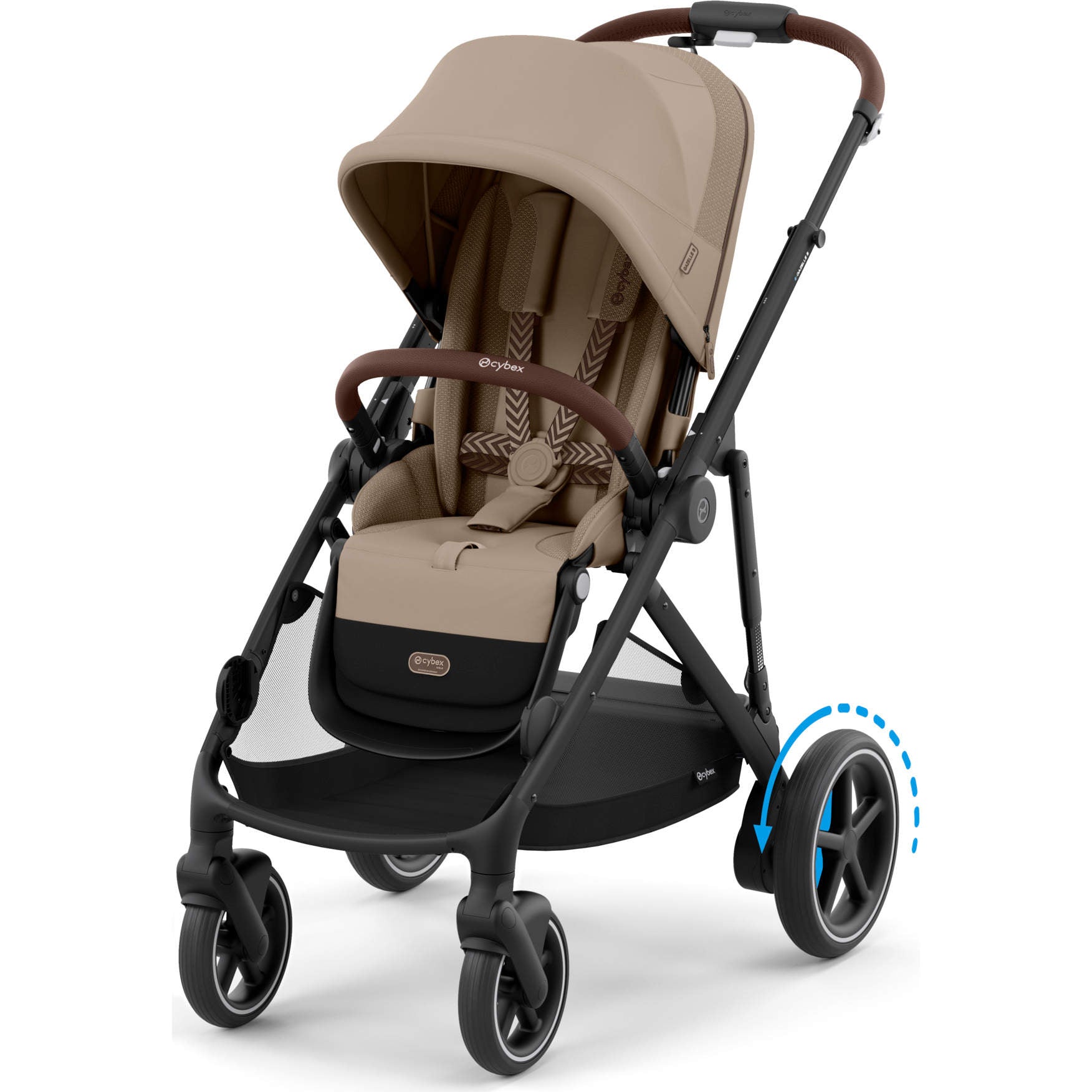 cybex stroller gazelle Cybex e-Gazelle S Electronic Assist Stroller, Black Frame/Almond Beige