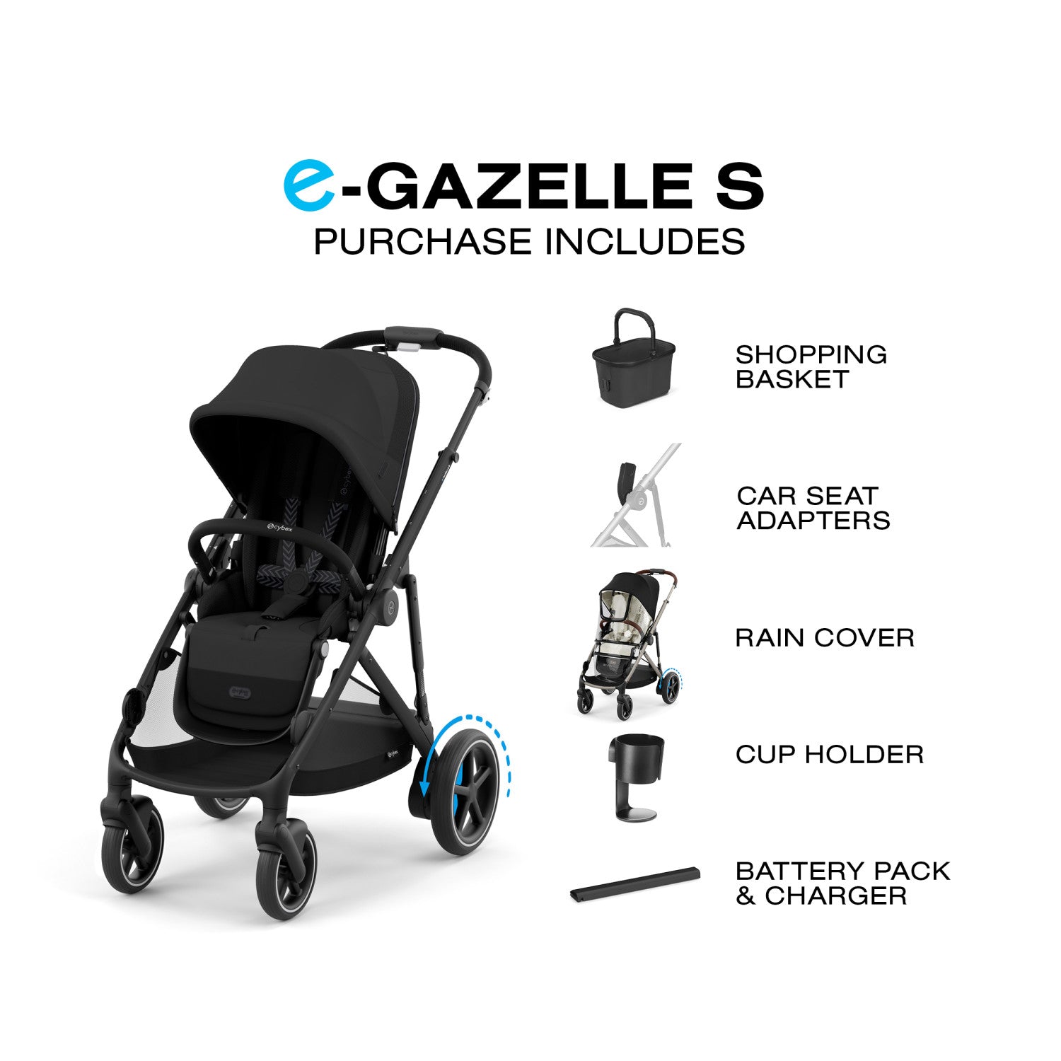 cybex gazelle s stroller car seat compatibility Cybex e-Gazelle S Electronic Assist Single-to-Double Stroller – Lakeland Baby and Teen Furniture