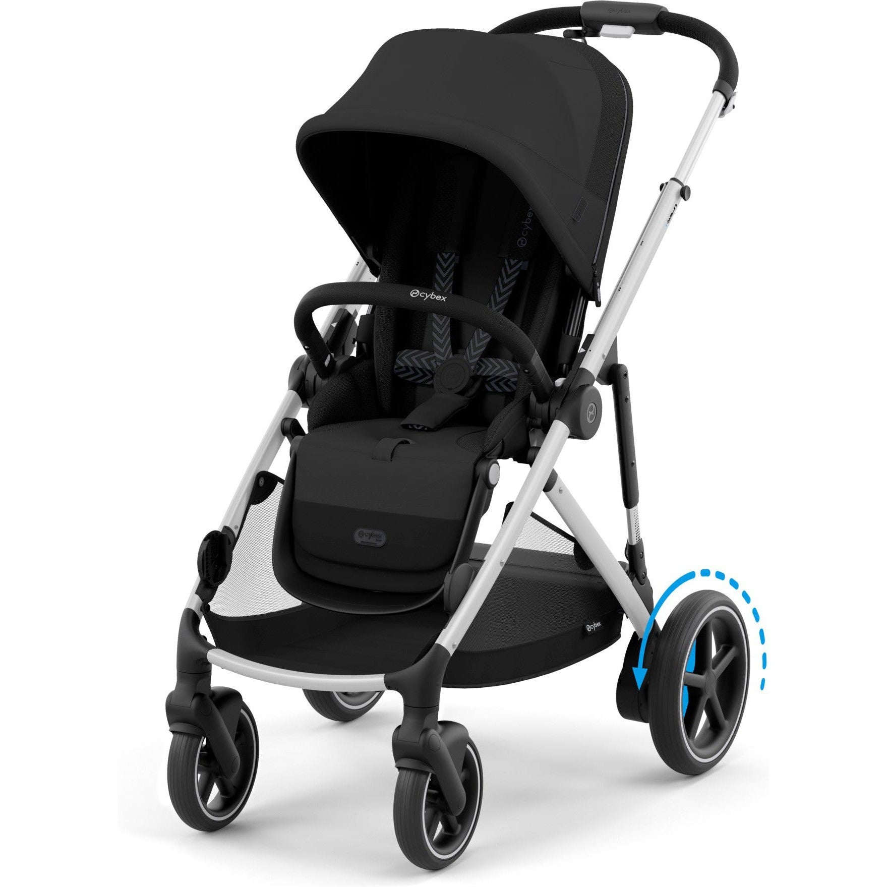 cybex stroller system Cybex e-Gazelle S Electronic Assist Stroller, Silver Frame/Moon Black