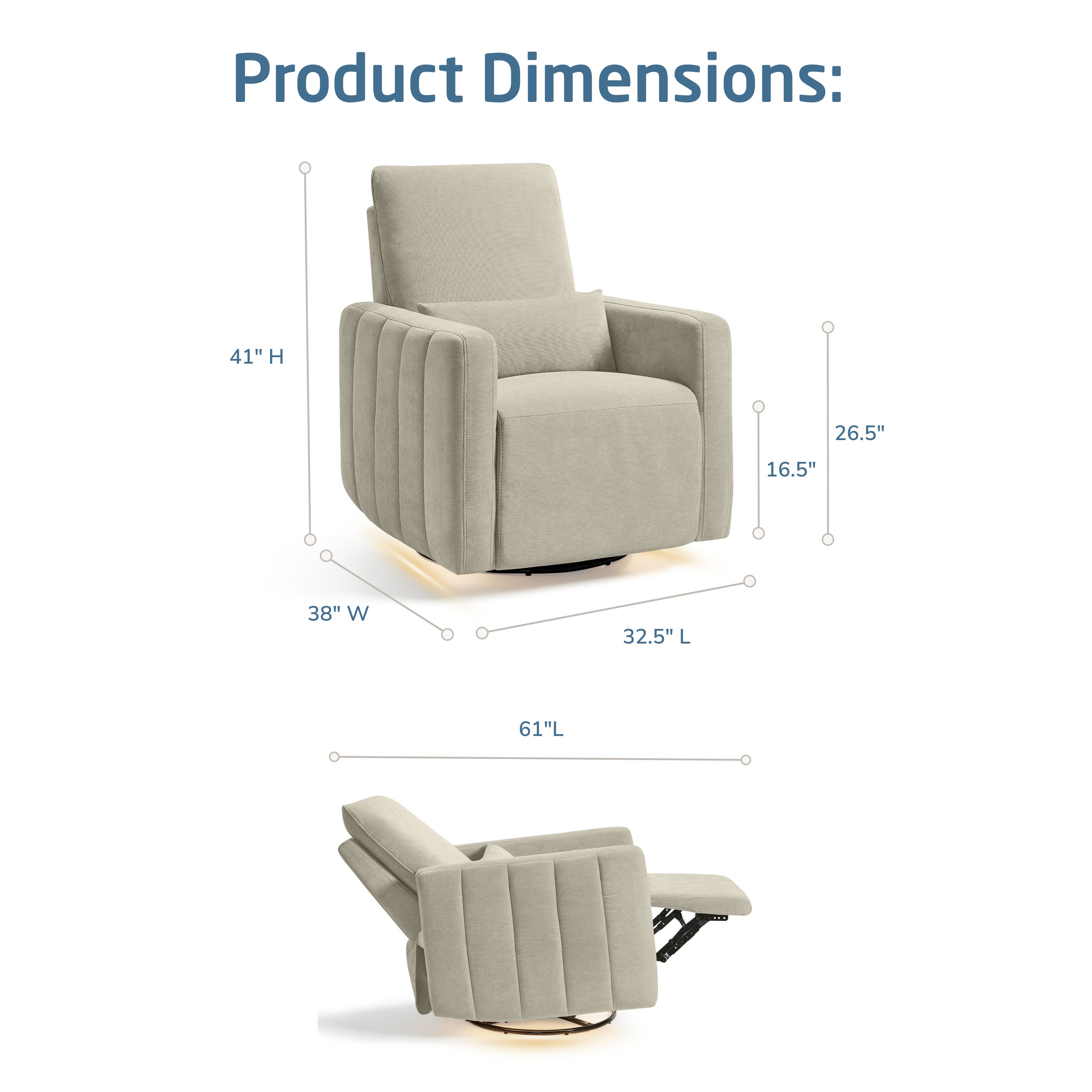 Maxi-Cosi Nursery Dorian Swivel Glider & Power Recliner with Nightlight