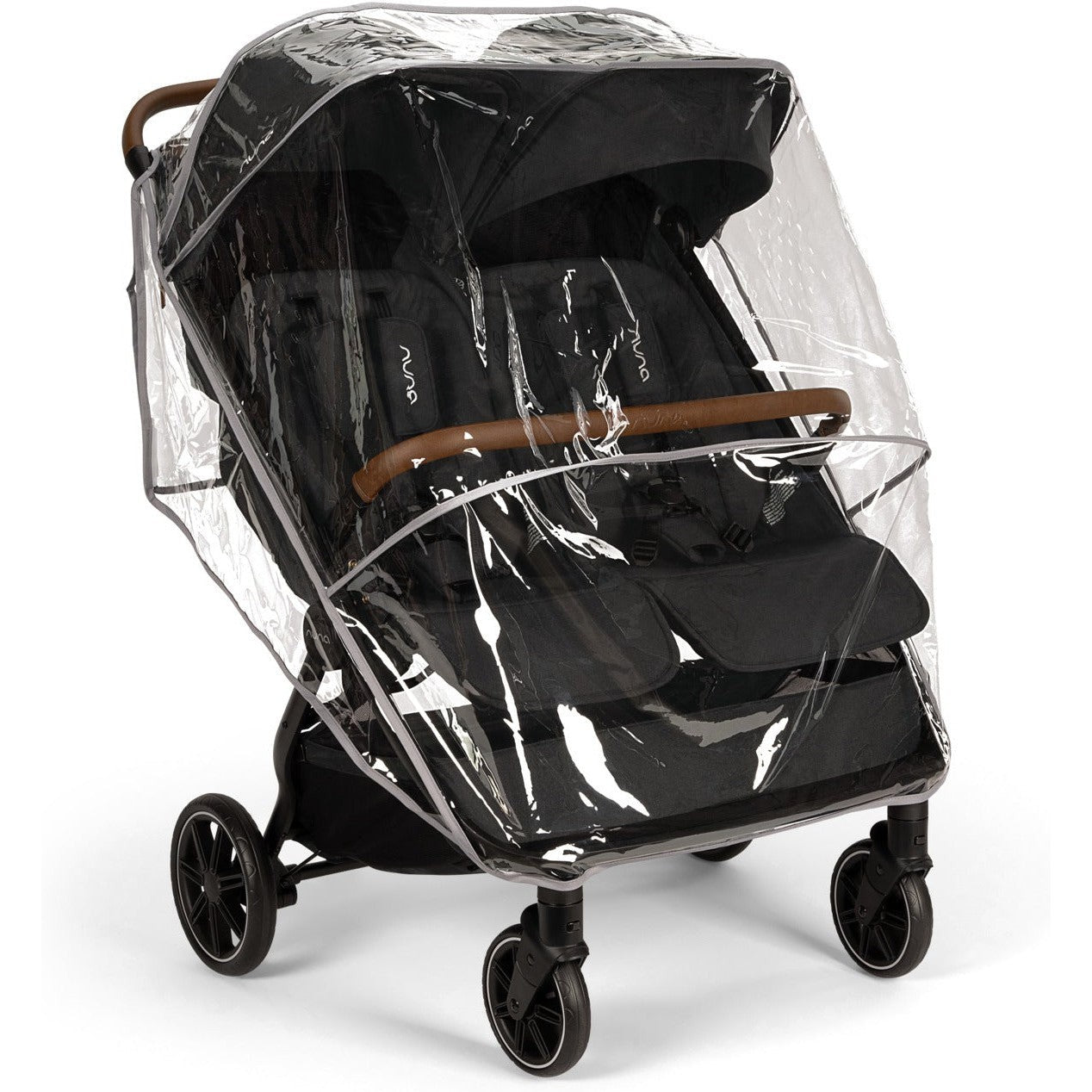 double stroller with rain cover Nuna TRVL DUBL Stroller