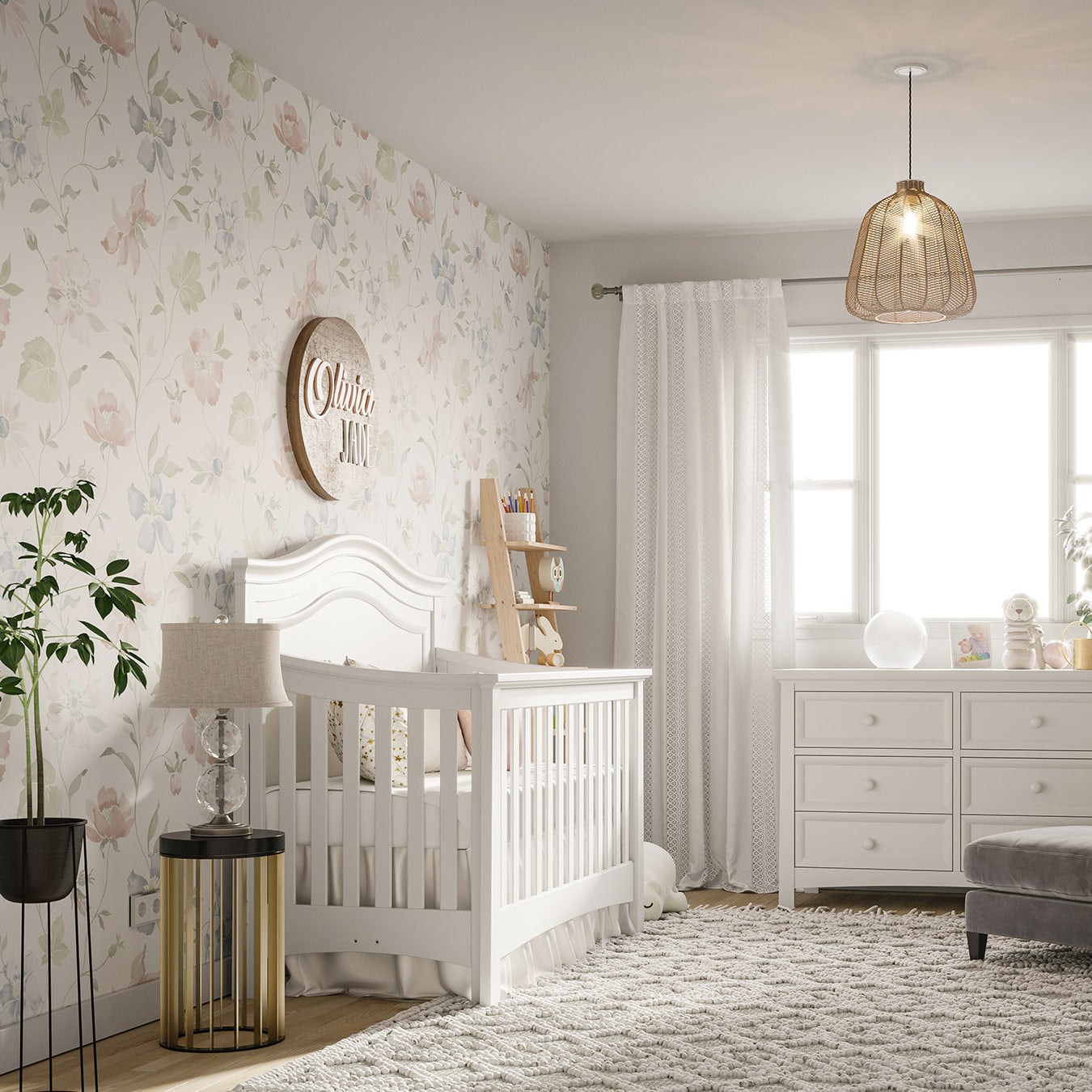Silva Furniture Serena Crib | 5-in-1 Convertible | Solid wood