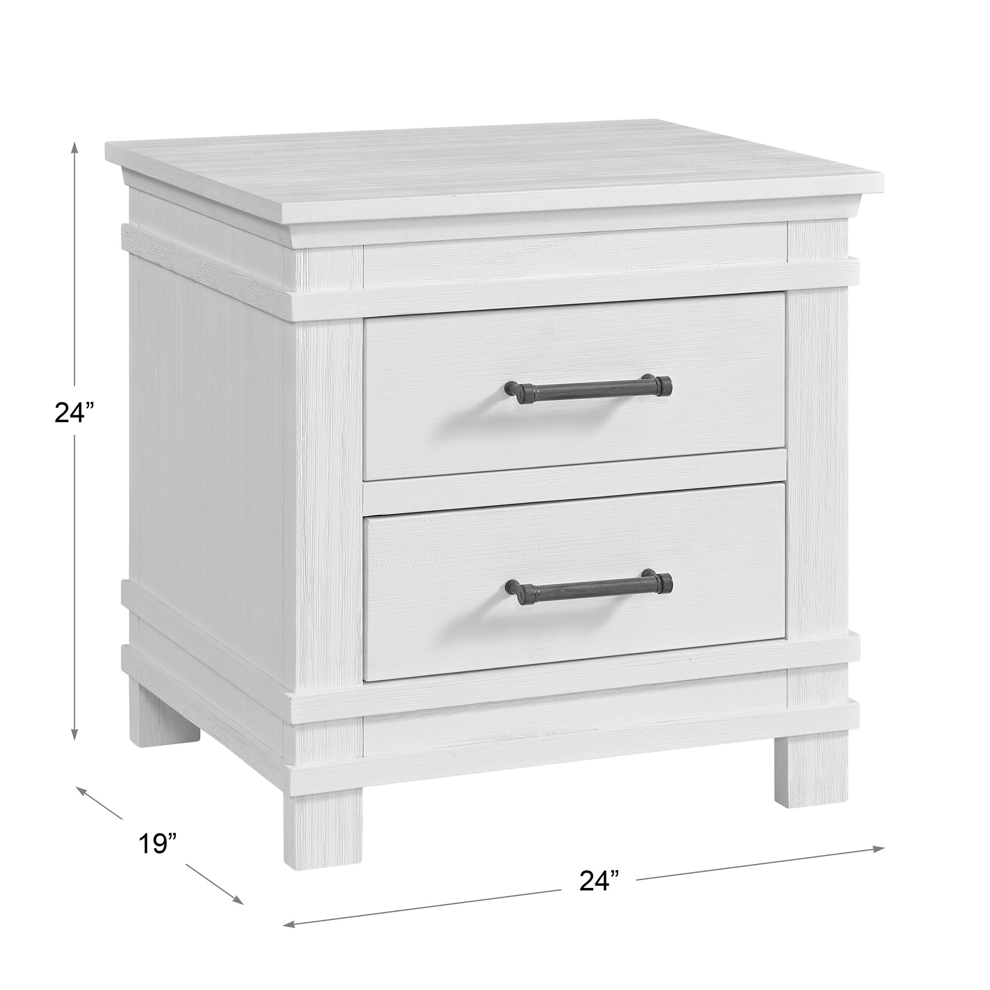 Stirling Weathered White 2-Drawer Nightstand