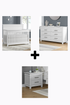 Stirling Weathered White Crib + Dresser + Nightstand 3 Piece Set