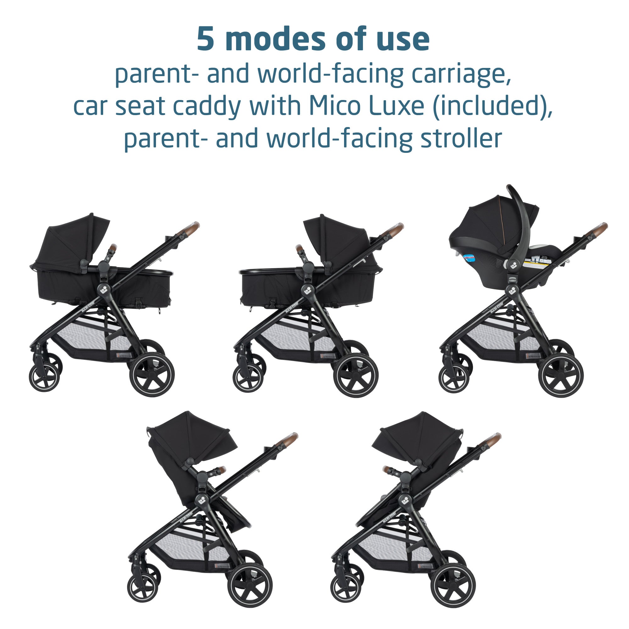 maxi-cosi zelia 2 travel system Maxi Cosi Zelia Luxe 5-in-1 Modular Travel System (New Hope Black)