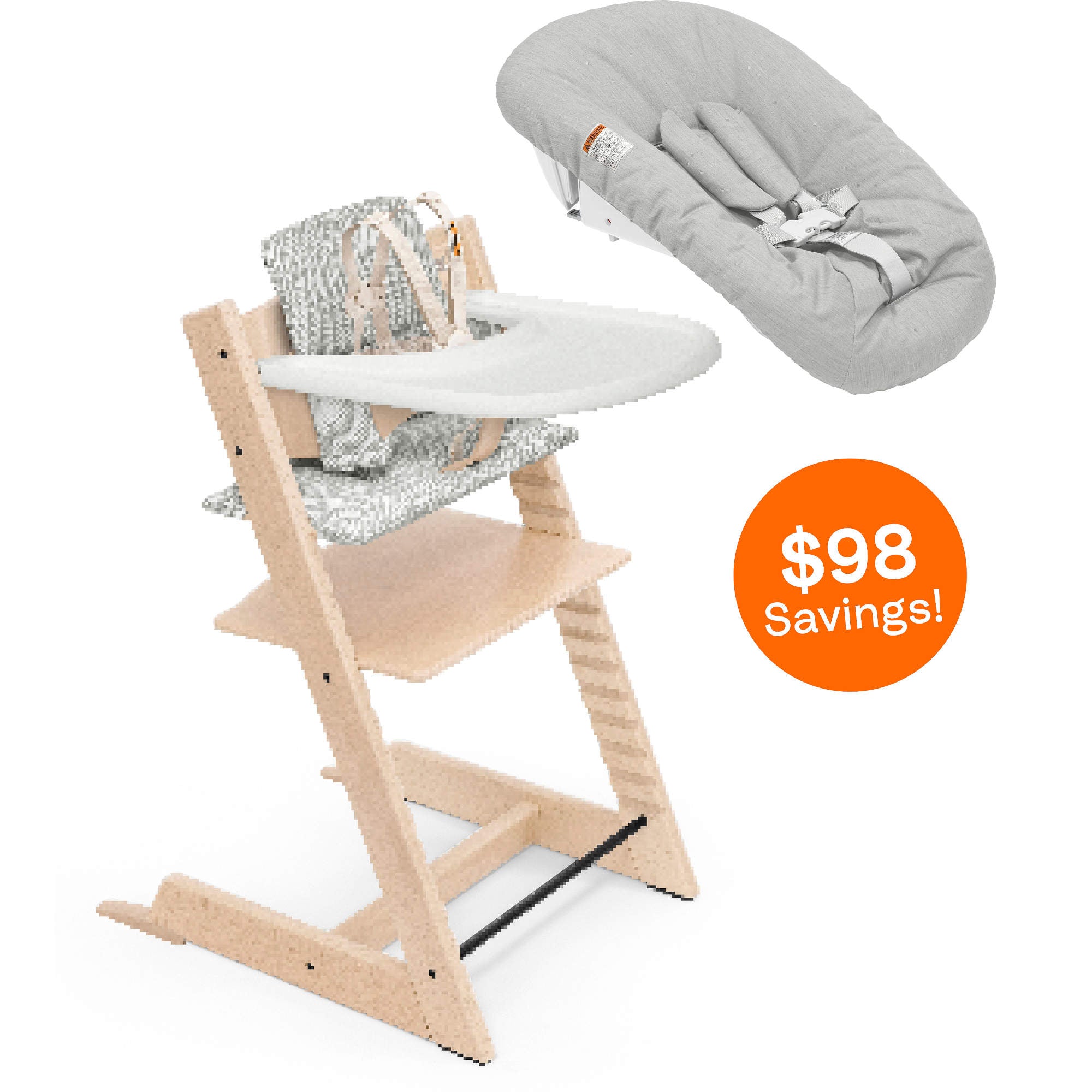 Stokke Tripp Trapp High Chair² with Cushion, Newborn Tray and Newborn set