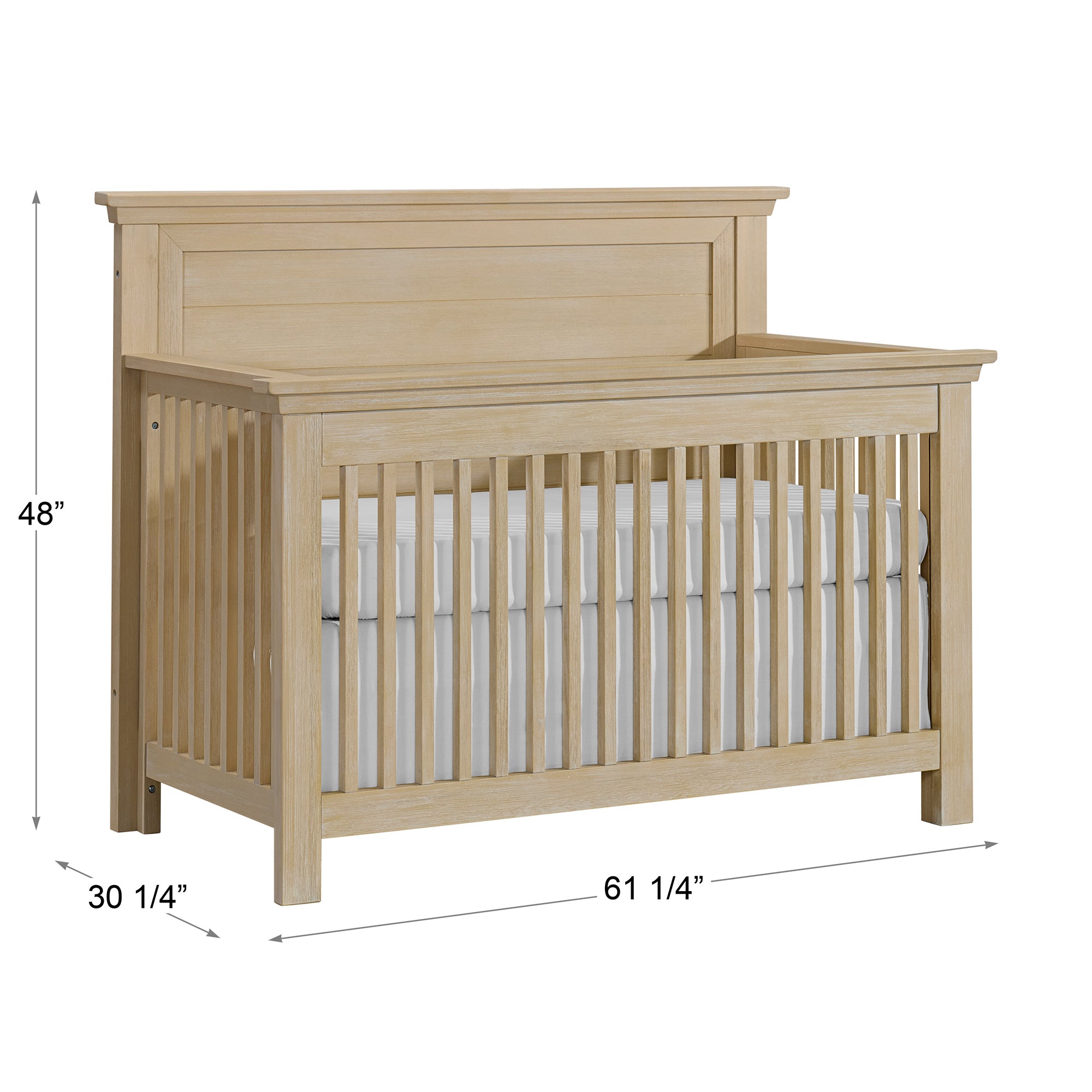 Windsor Weathered White Flat Top Crib