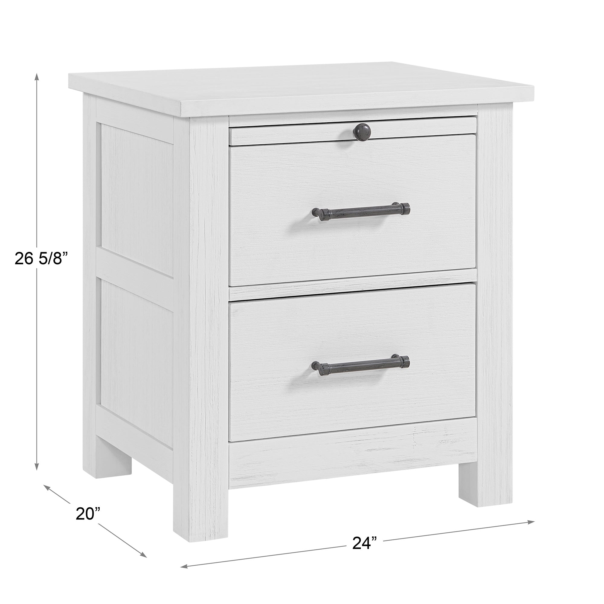 Windsor 2-Drawer Nightstand w/ Pull-Out Shelf