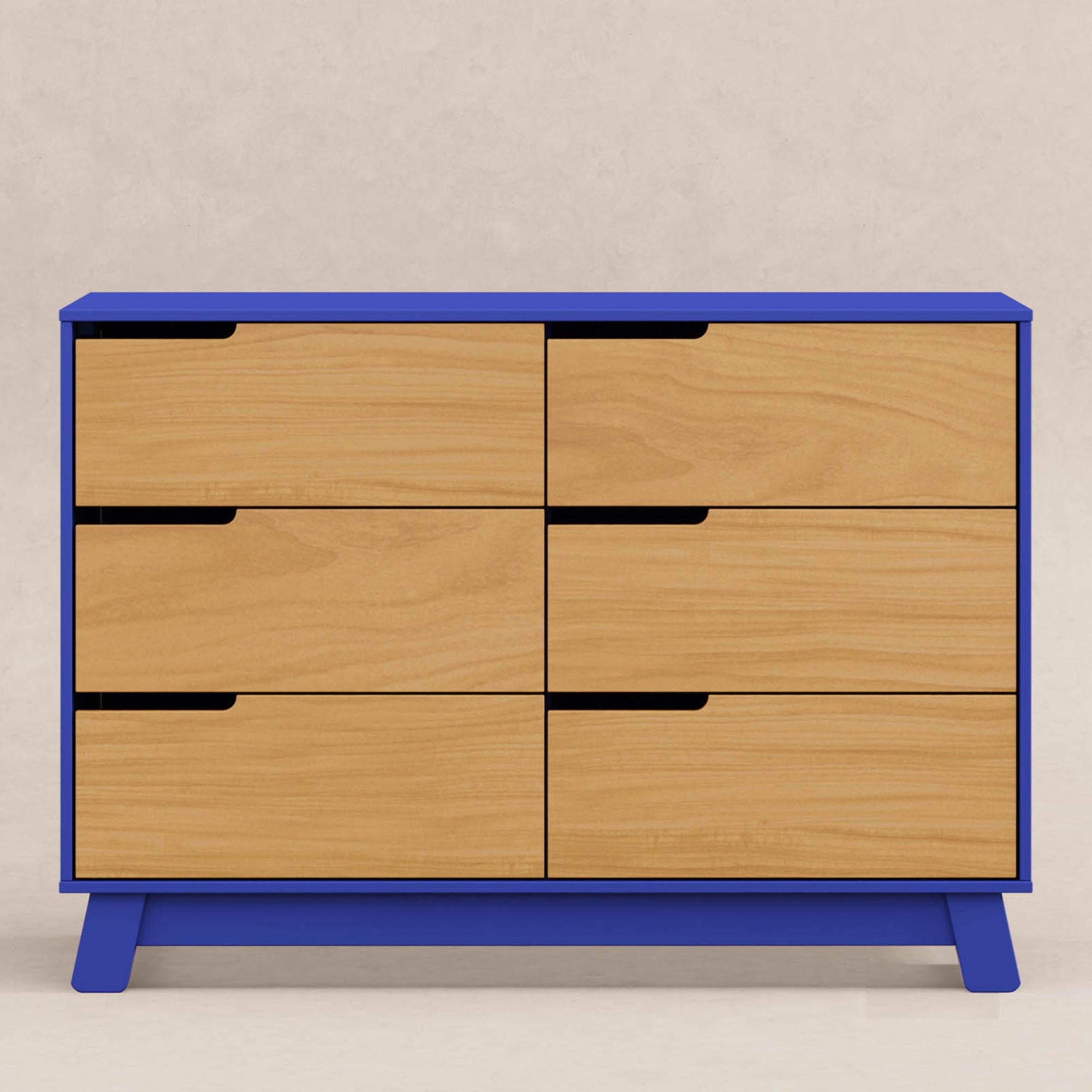 babyletto hudson dresser Hudson 6 Drawer Double Dresser Babyletto Cobalt/Honey