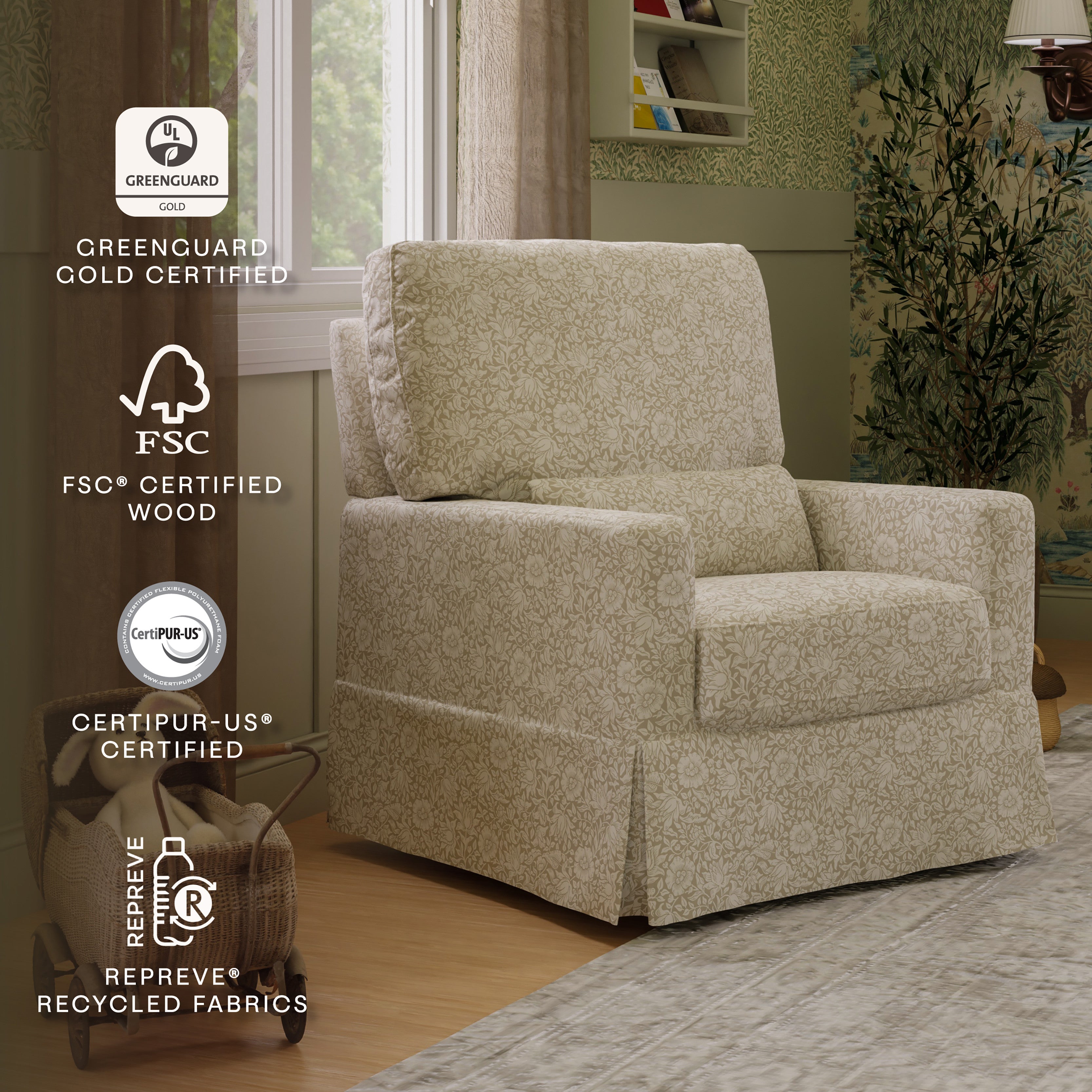 Morris & Co. x Namesake Crawford Pillowback Comfort Swivel Glider
