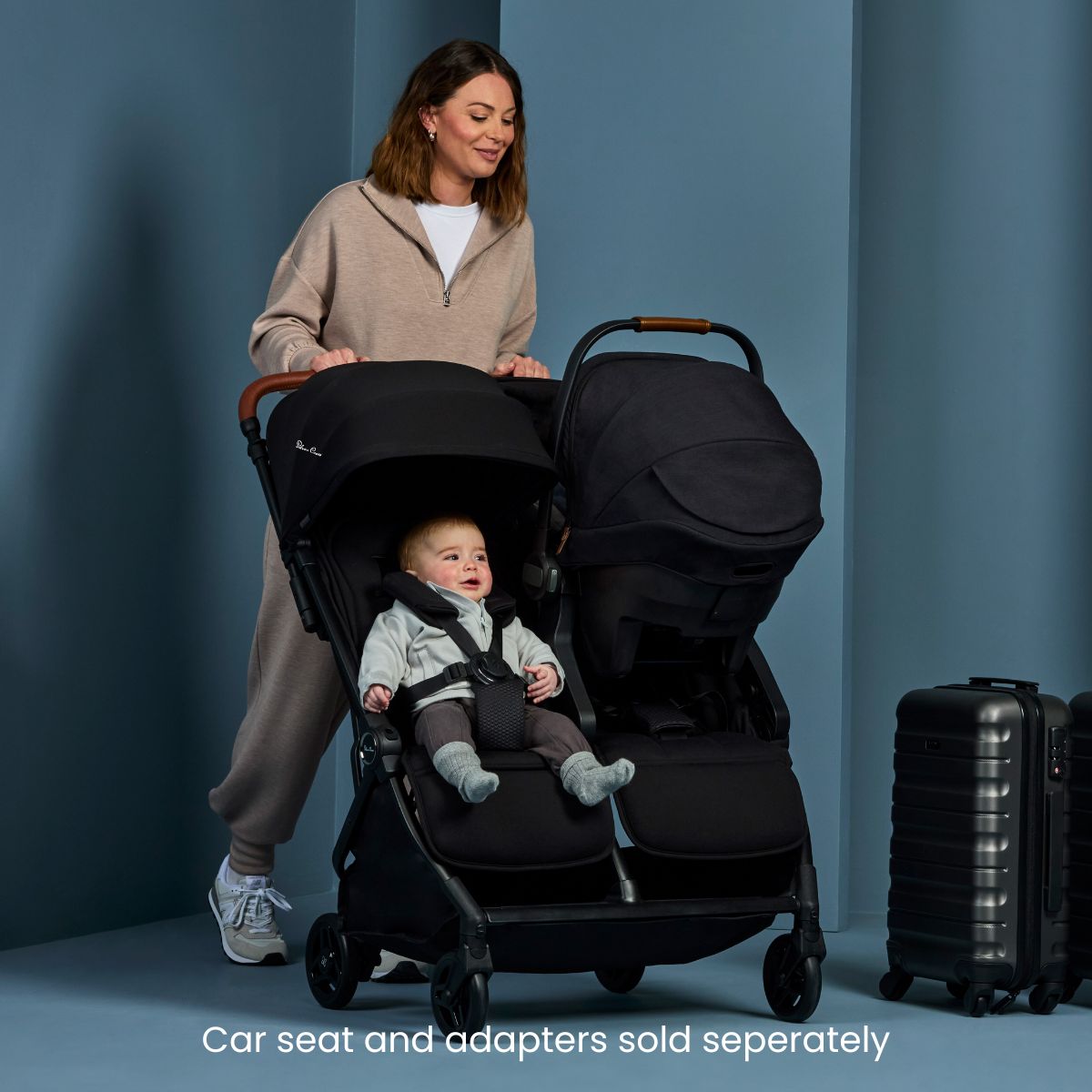double stroller with car seat for infant and toddler Silver Cross Jet Double Stroller