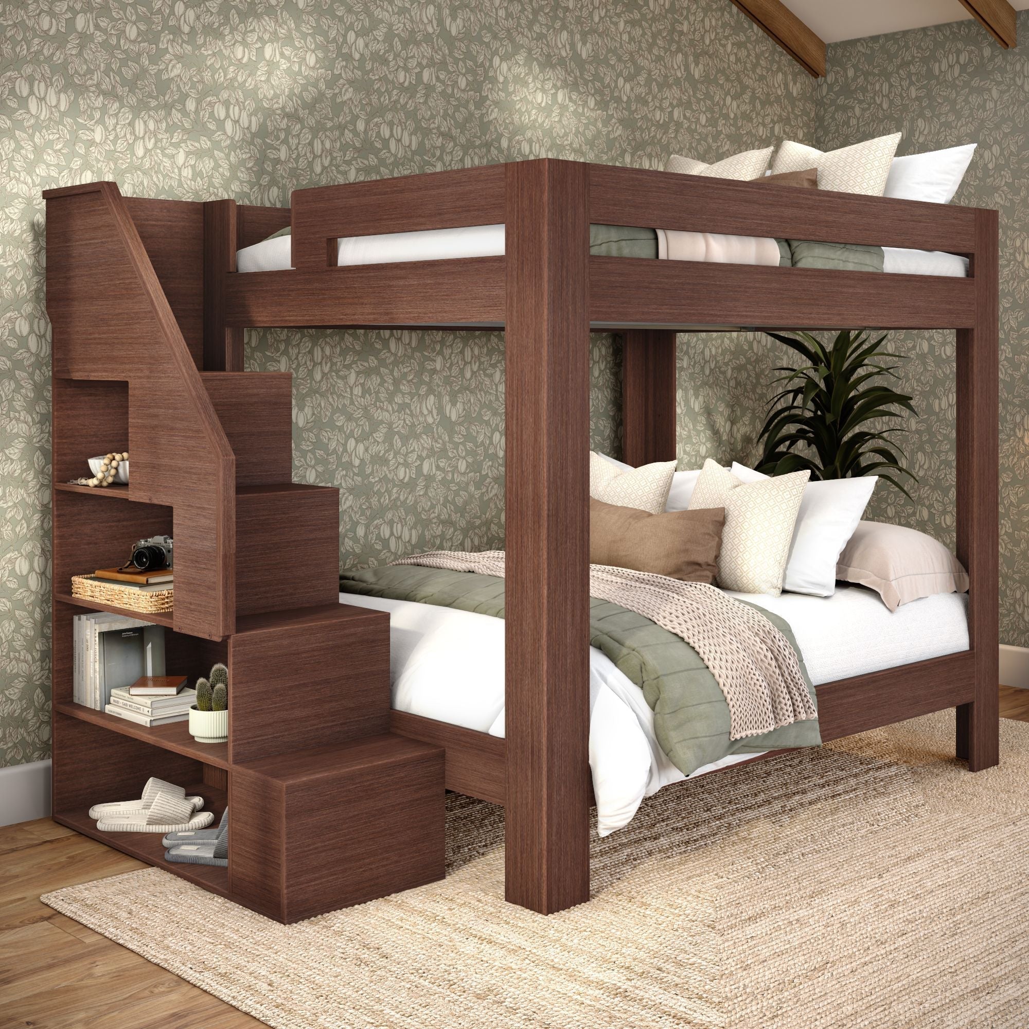 Maxwood Pacific Queen Bunk Bed with Stairs