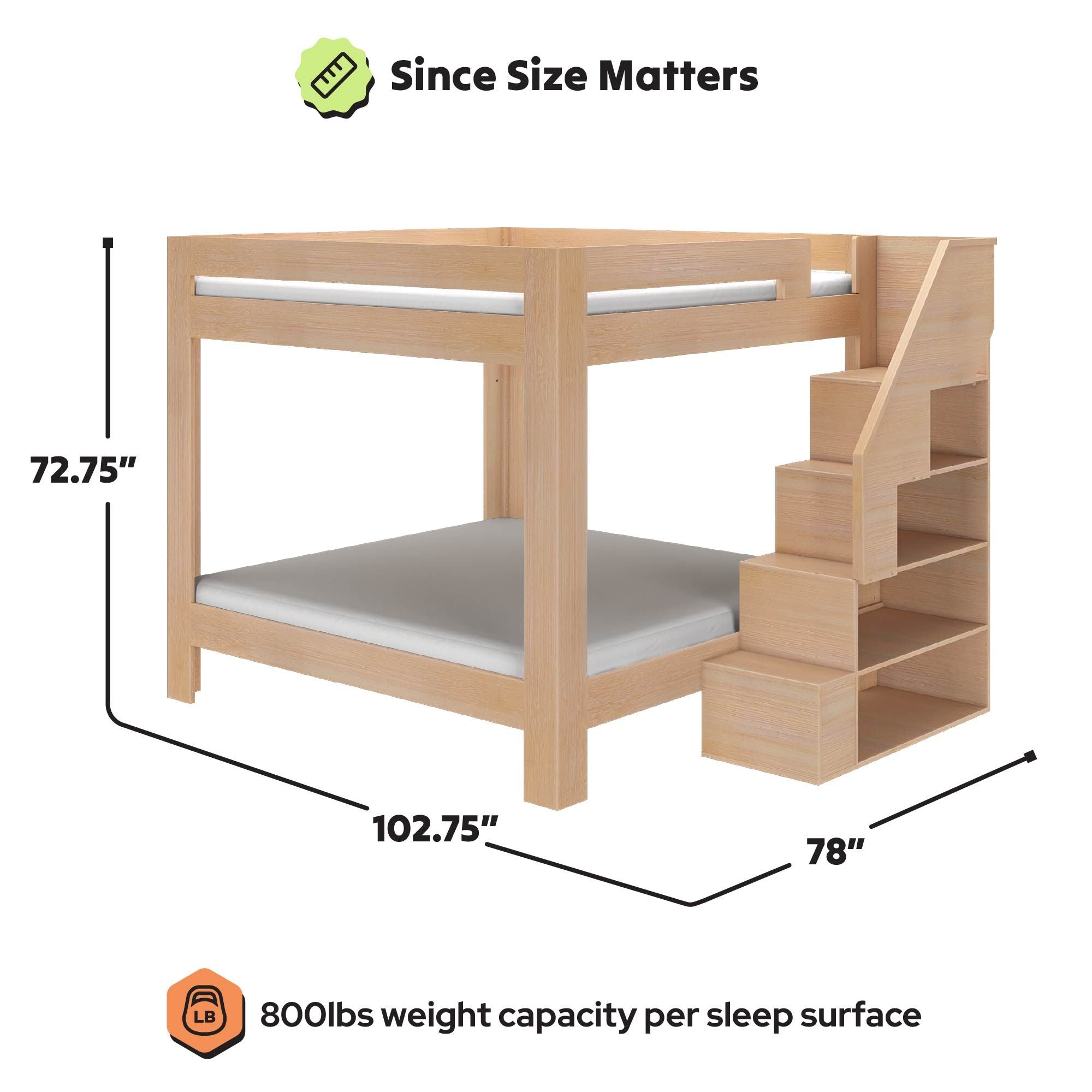Maxwood Pacific King Bunk Bed with Stairs