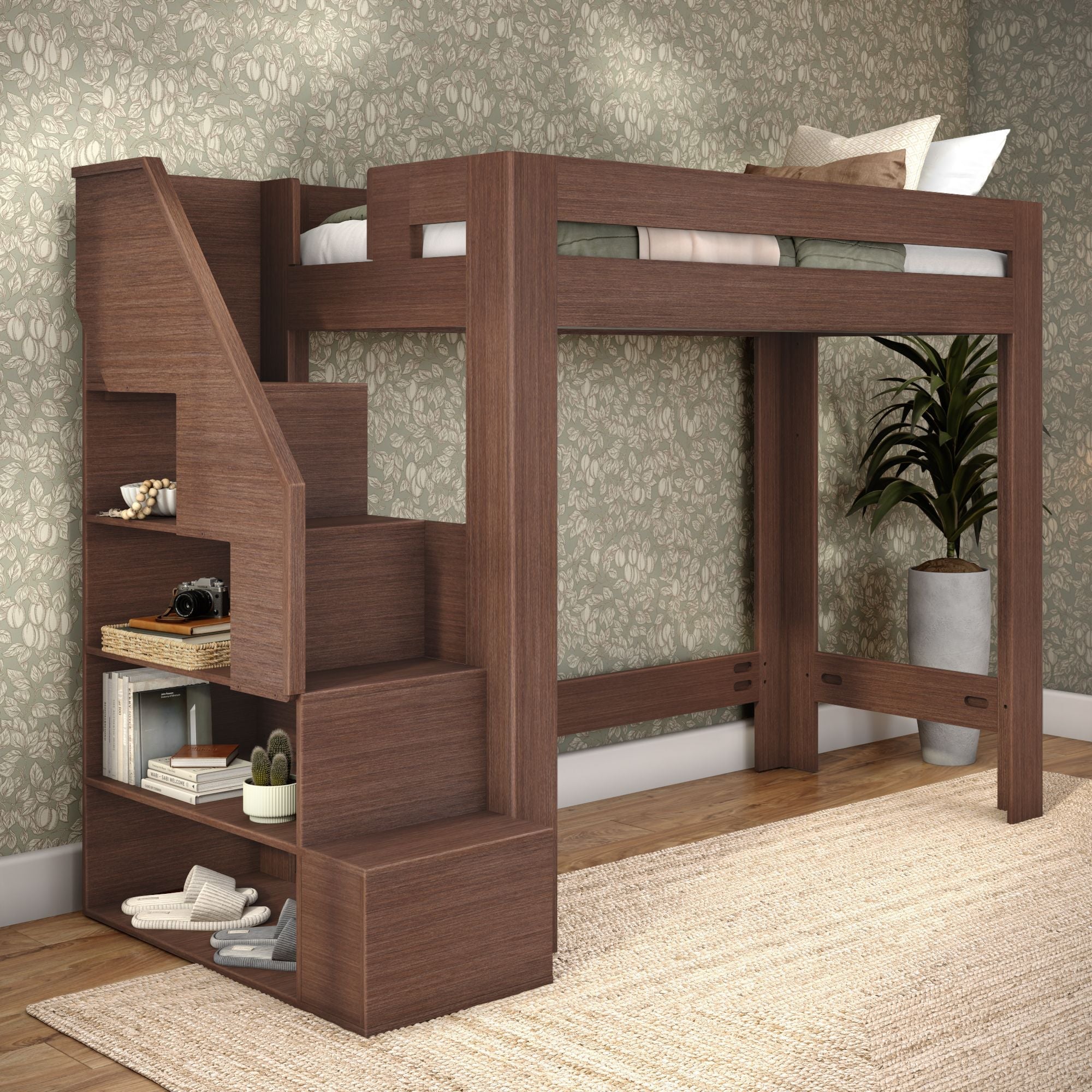 Maxwood Pacific Twin XL Loft Bed with Stairs