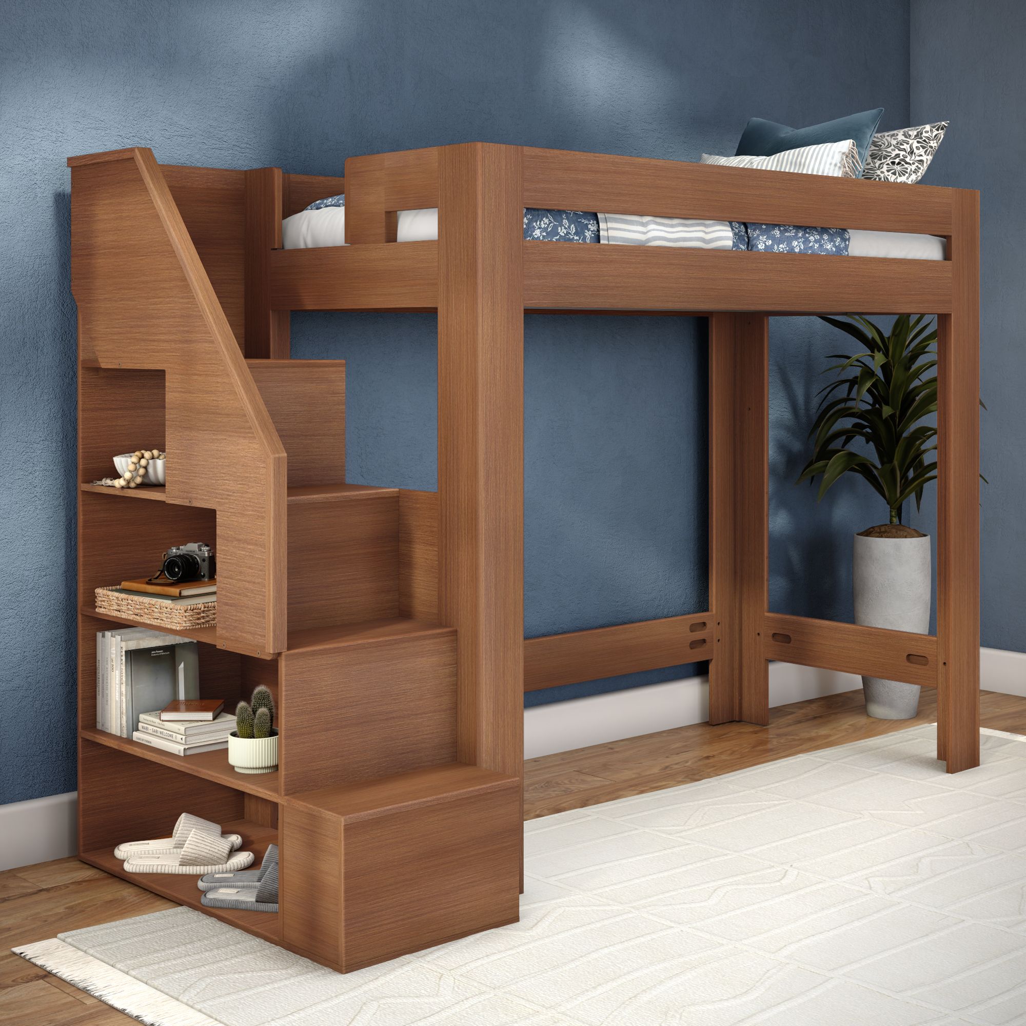 Maxwood Pacific Twin XL Loft Bed with Stairs