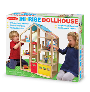 Melissa & Doug Hi-Rise Wooden Dollhouse & Furniture Set