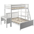 M3 Kid's L-Shaped Twin Over Full-Size Bunk Bed with Bookcase + Desk