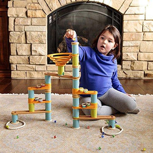 Fat Brain Toys Bamboo Builder Marble Run (78 pieces)