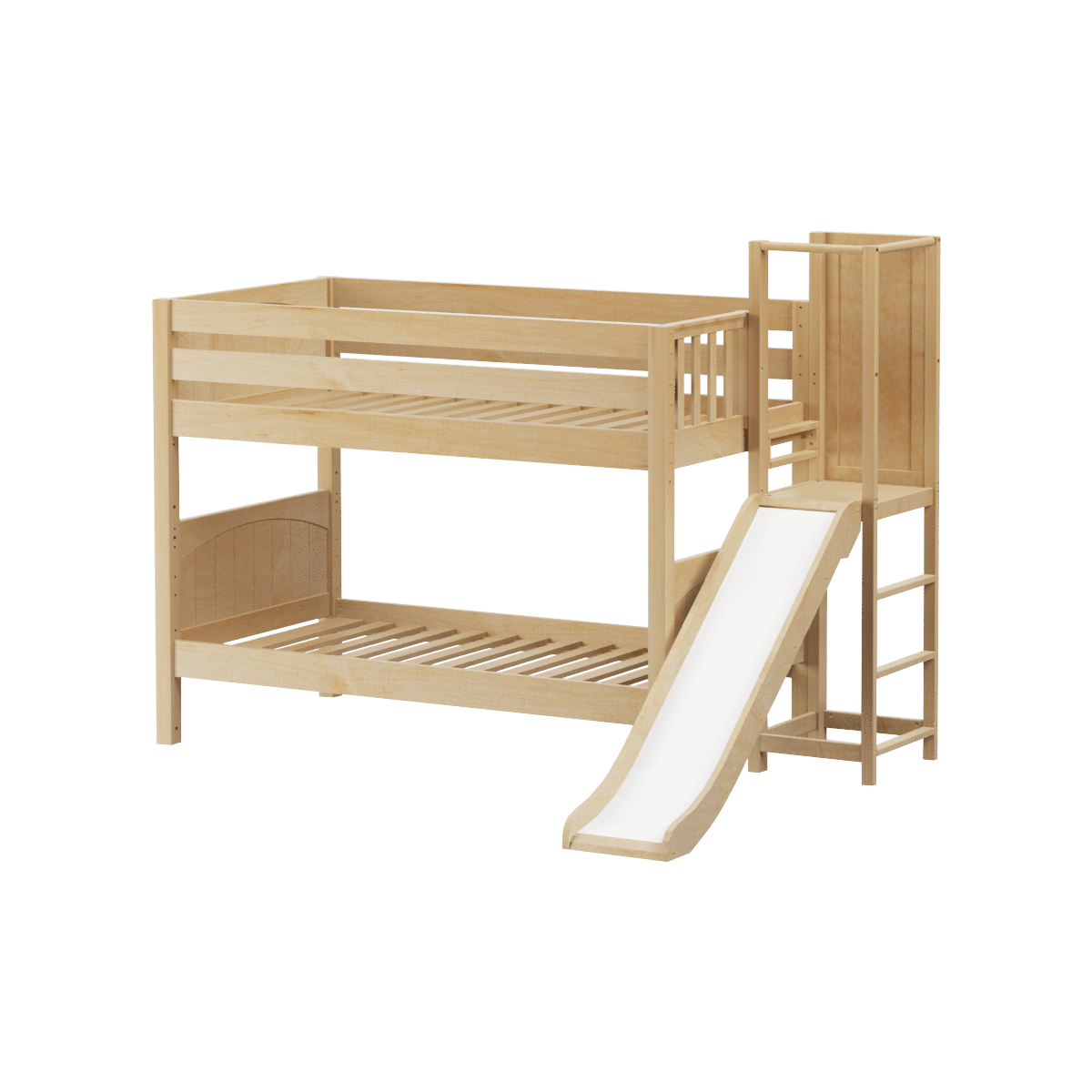 Maxtrix Twin Low Bunk Bed with Slide Platform