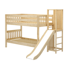 Maxtrix Twin Low Bunk Bed with Slide Platform