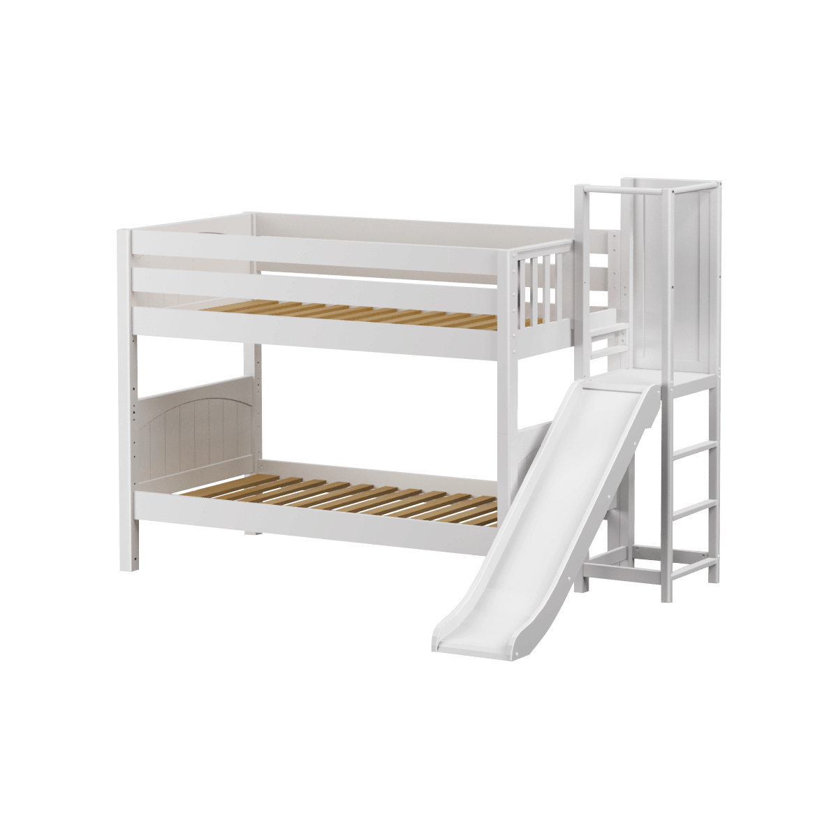 Maxtrix Twin Low Bunk Bed with Slide Platform