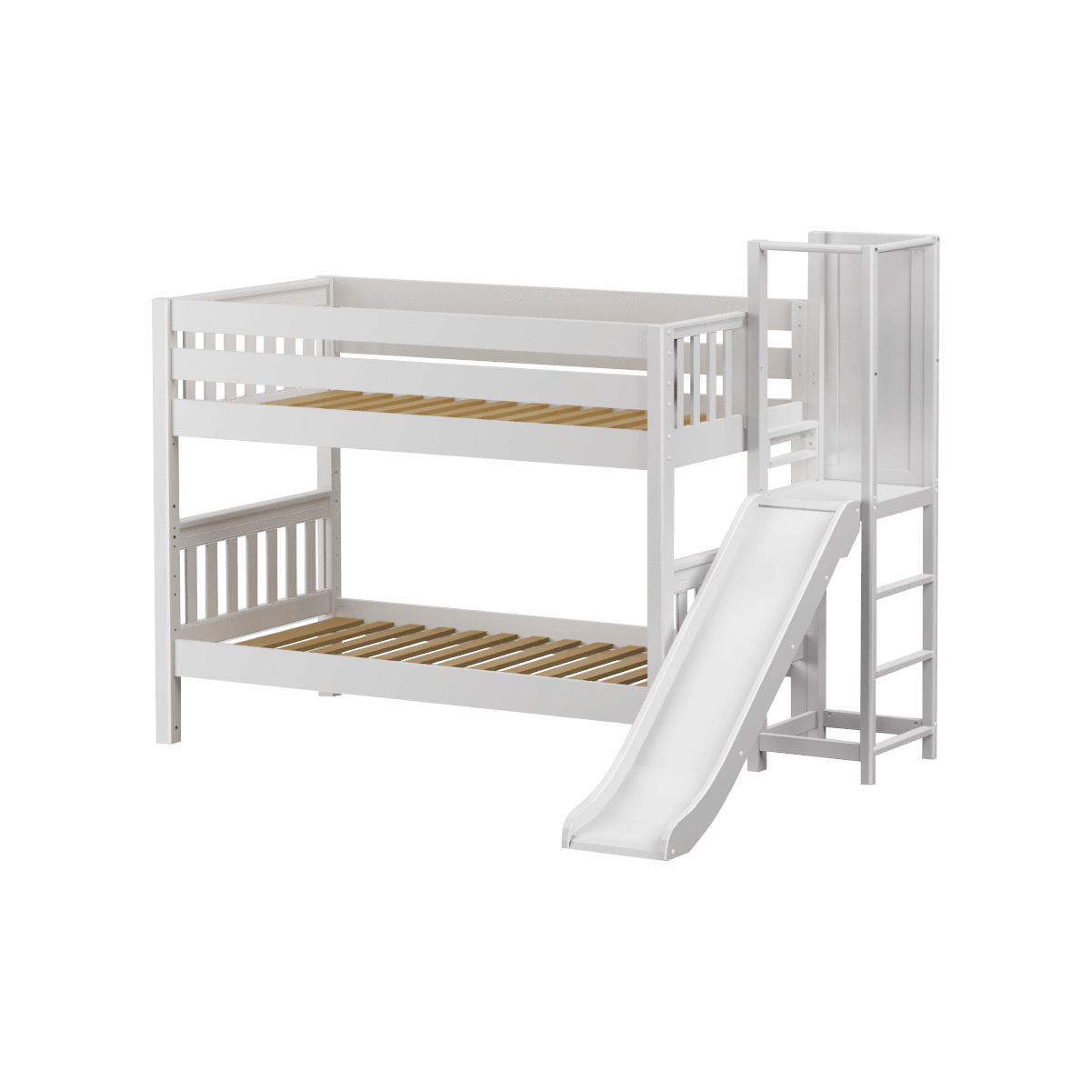 Maxtrix Twin Low Bunk Bed with Slide Platform