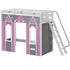 Maxtrix Twin High Loft Bed with Angled Ladder + Playhouse Panels