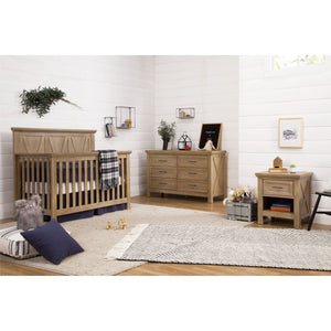 Franklin & Ben Emory Farmhouse 4-in-1 Convertible Crib + 6-Drawer Dresser Set
