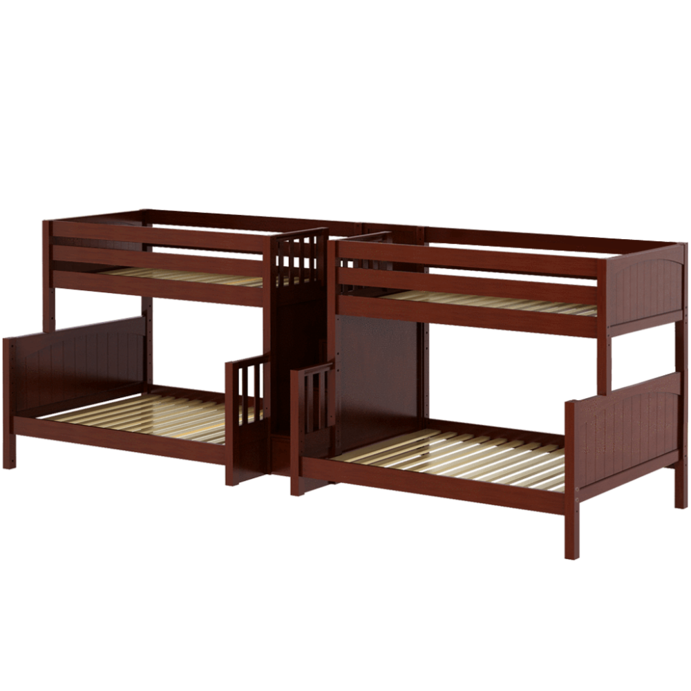 Maxtrix Twin over Full Quadruple Bunk Bed with Stairs