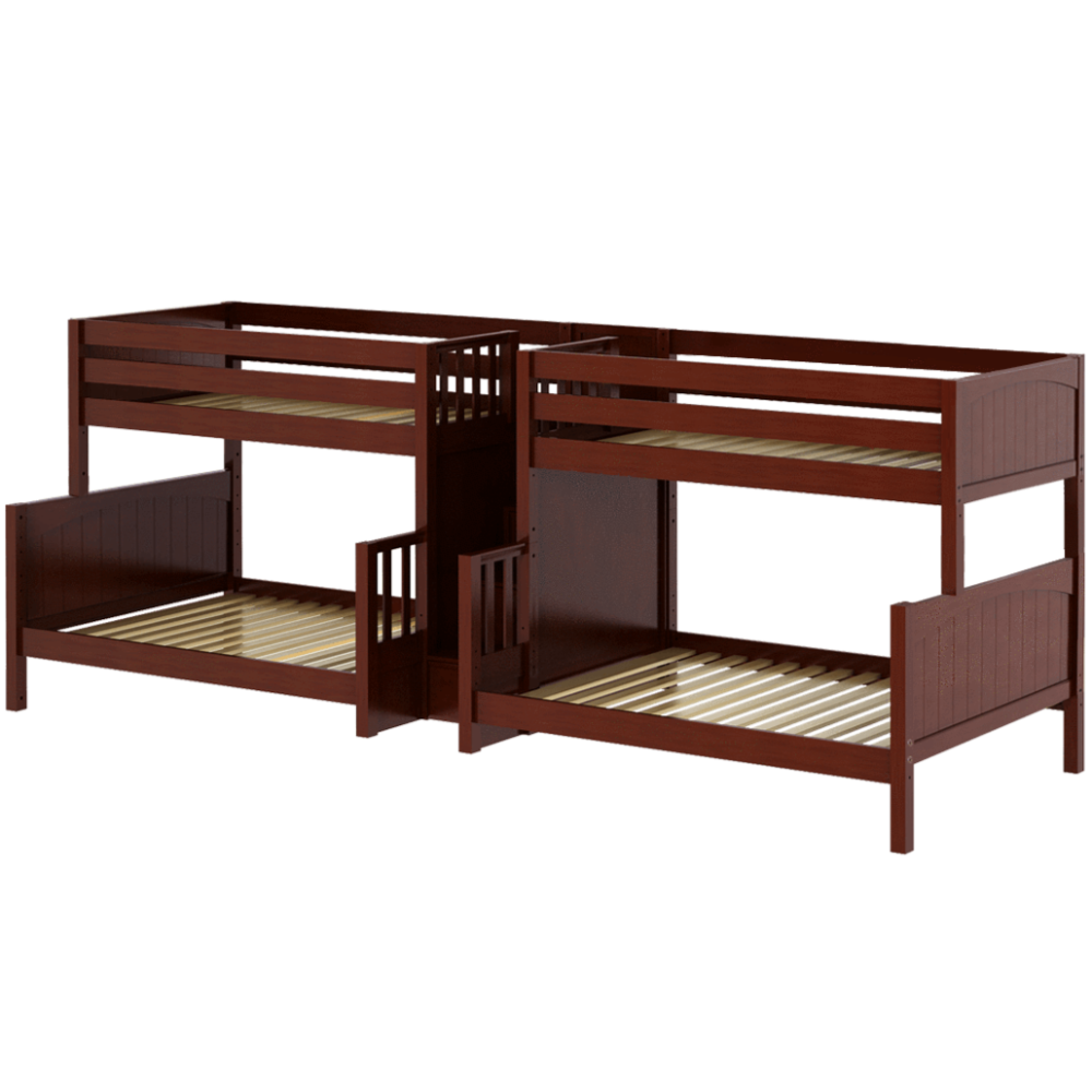 Maxtrix Twin XL over Full XL Quadruple Bunk Bed with Stairs