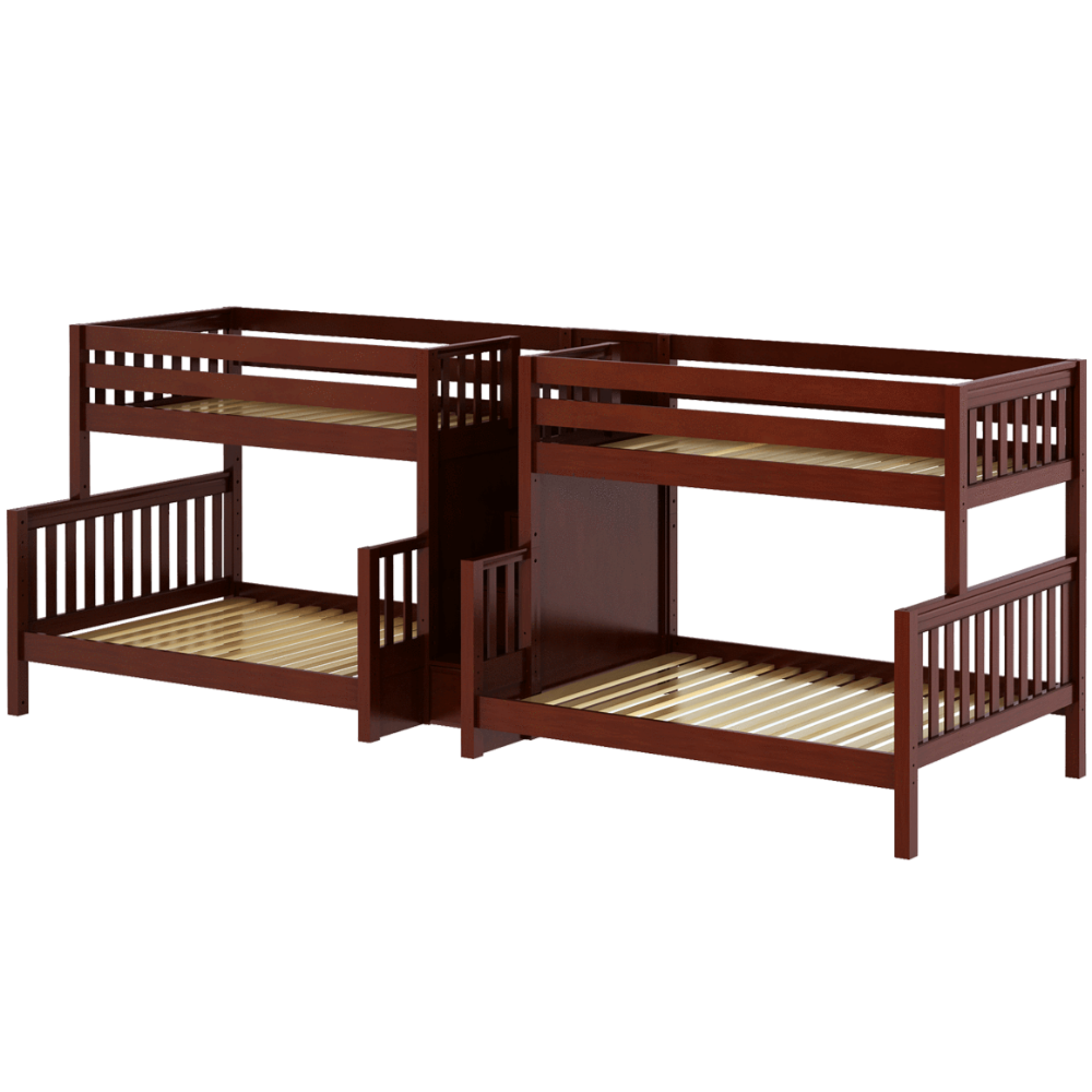 Maxtrix Twin XL over Full XL Quadruple Bunk Bed with Stairs