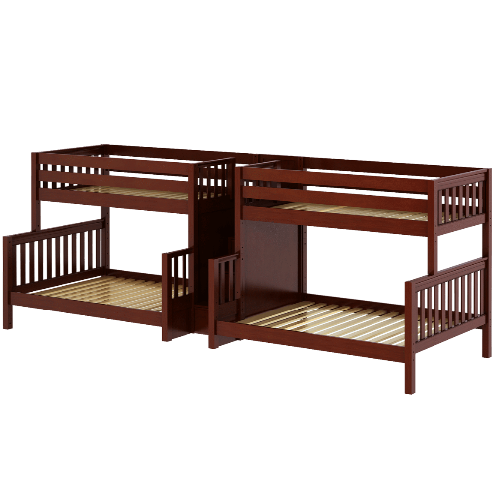 Maxtrix Twin over Full Quadruple Bunk Bed with Stairs