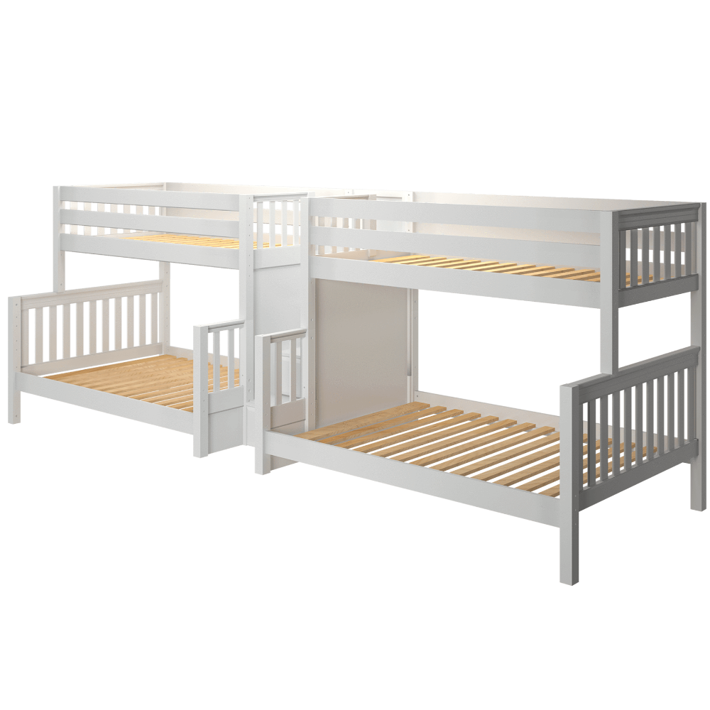 Maxtrix Twin over Full Quadruple Bunk Bed with Stairs