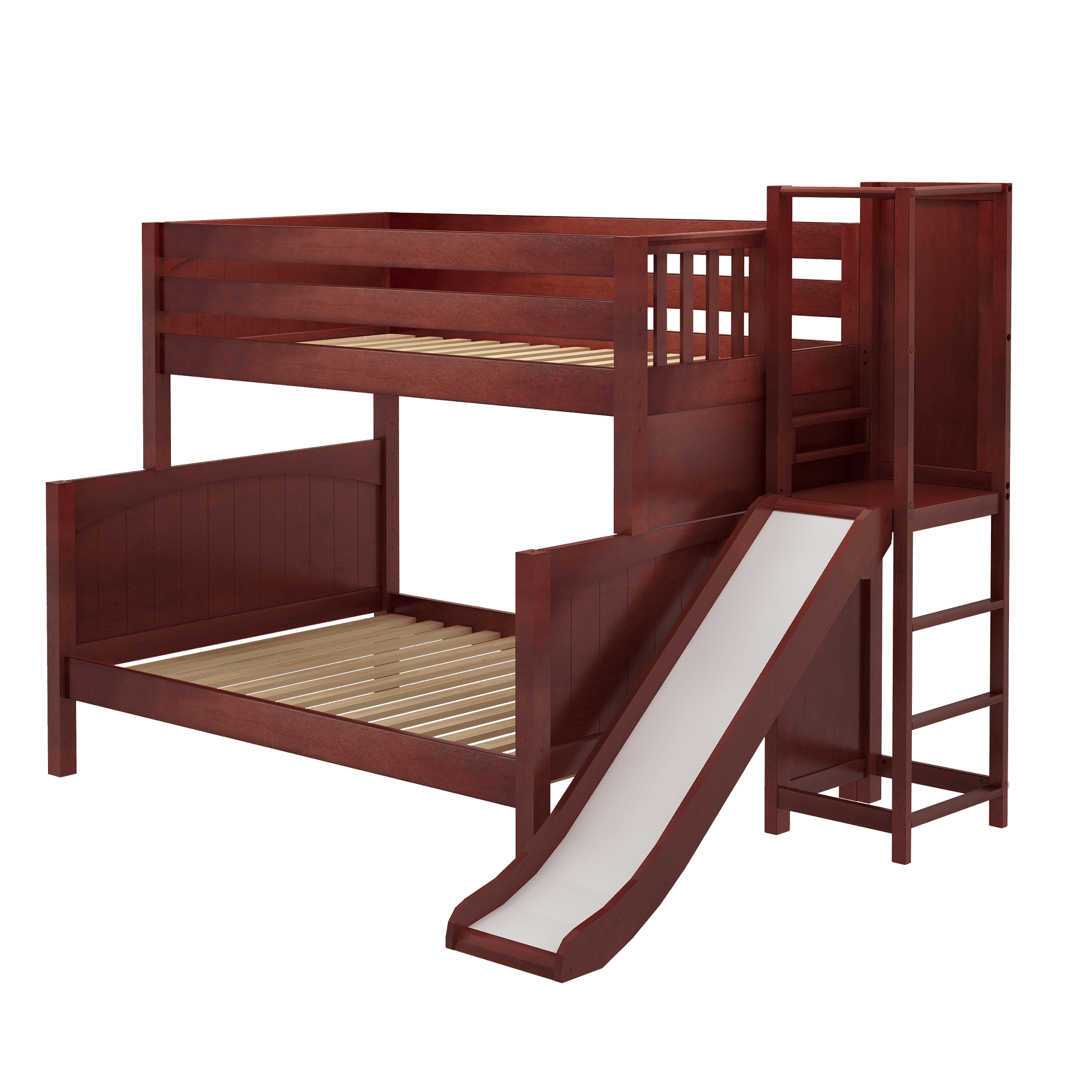 Maxtrix Medium Twin over Full Bunk Bed with Slide Platform