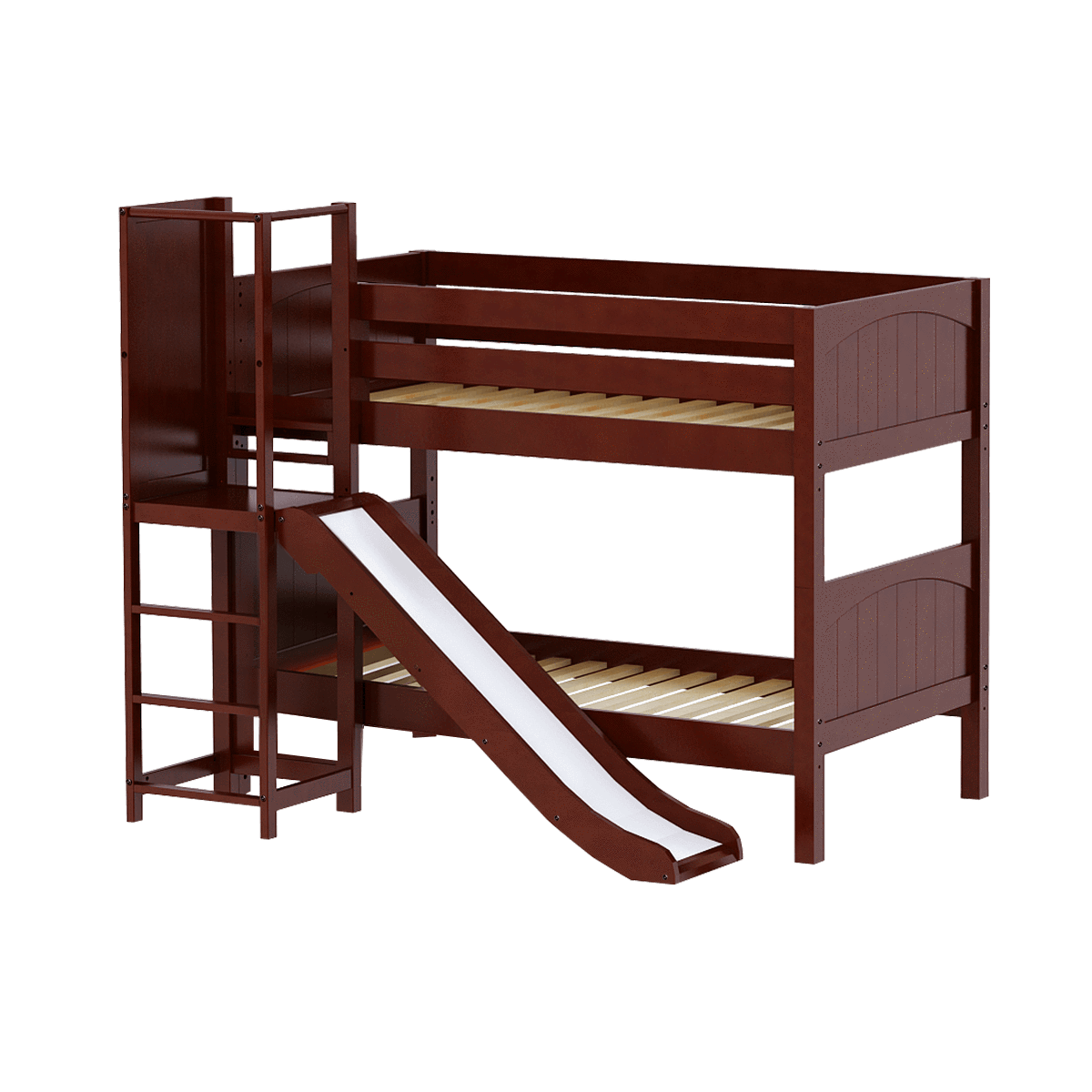 Maxtrix Twin Low Bunk Bed with Slide Platform