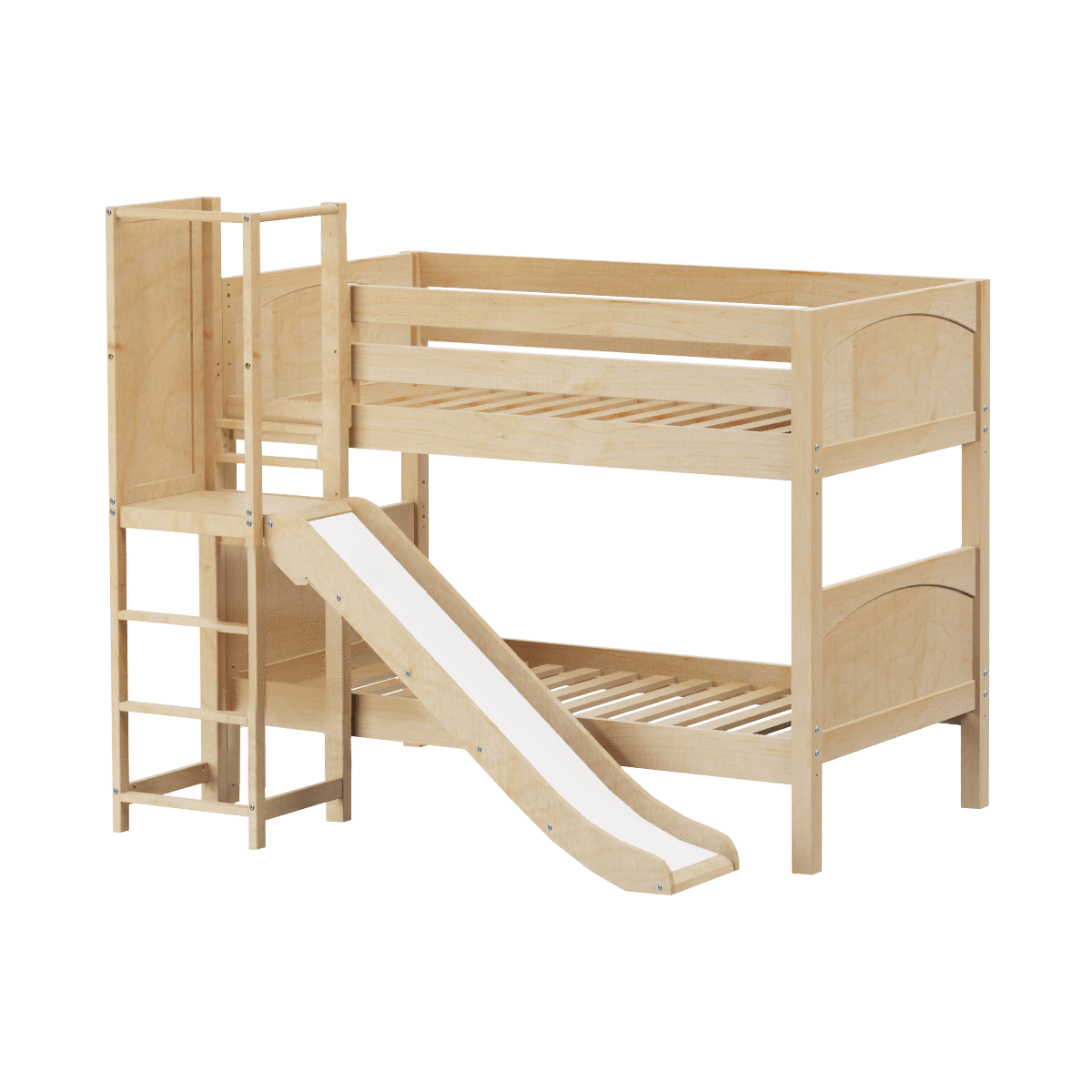 Maxtrix Twin Low Bunk Bed with Slide Platform