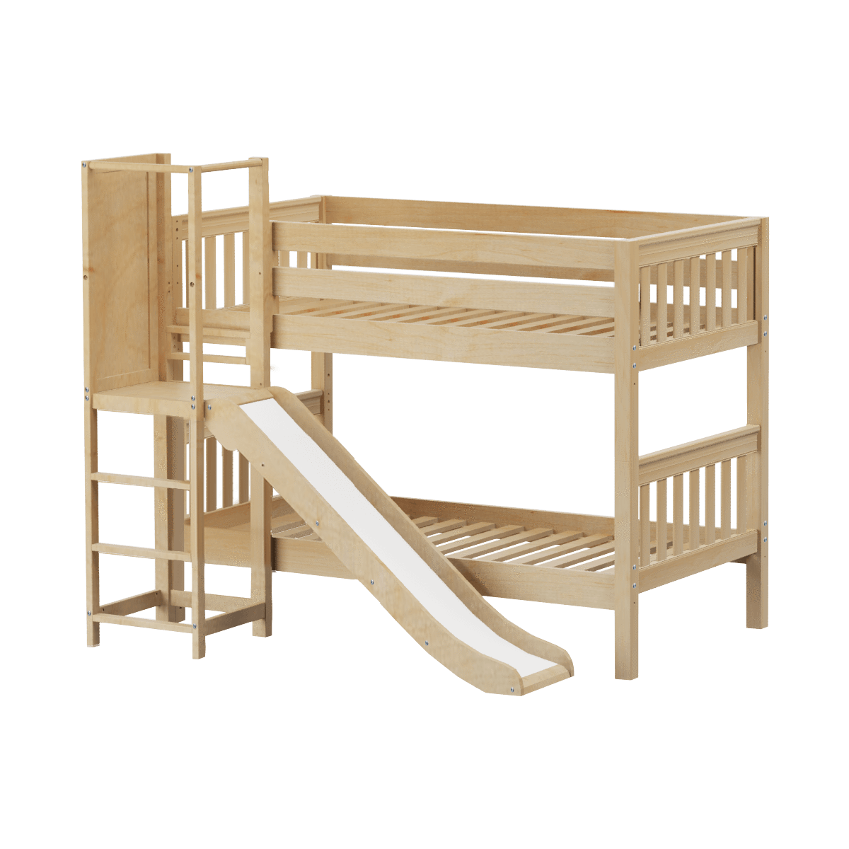 Maxtrix Twin Low Bunk Bed with Slide Platform