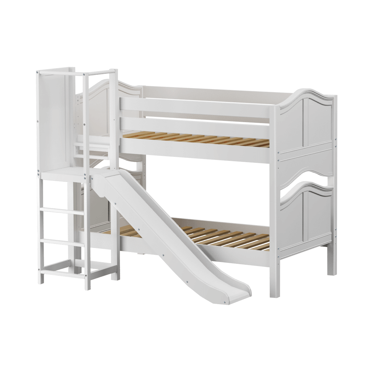 Maxtrix Twin Low Bunk Bed with Slide Platform