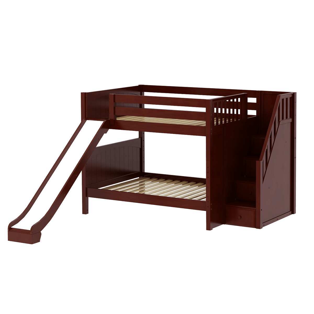 Maxtrix Full Medium Bunk Bed with Stairs + Slide