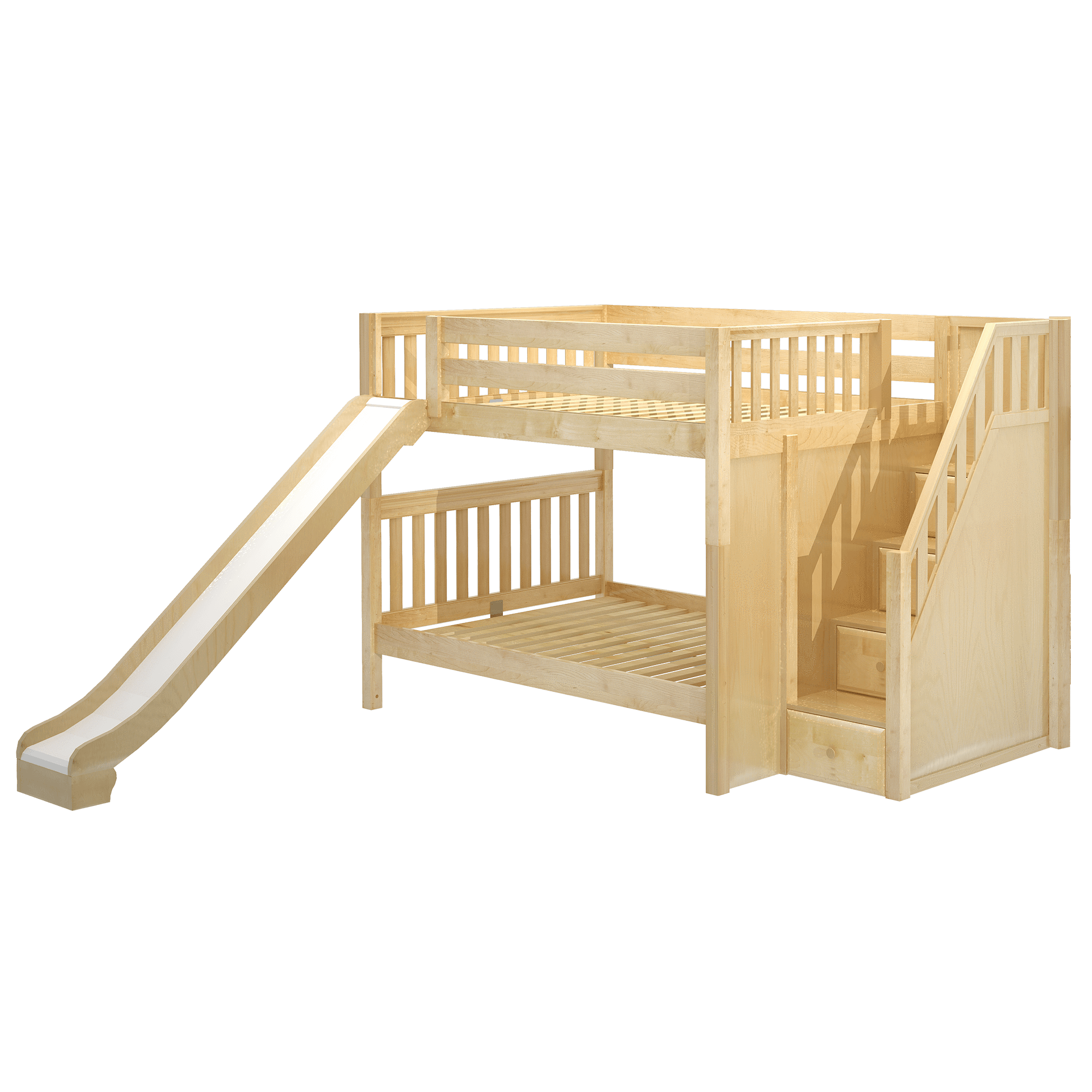 Maxtrix Full Medium Bunk Bed with Stairs + Slide