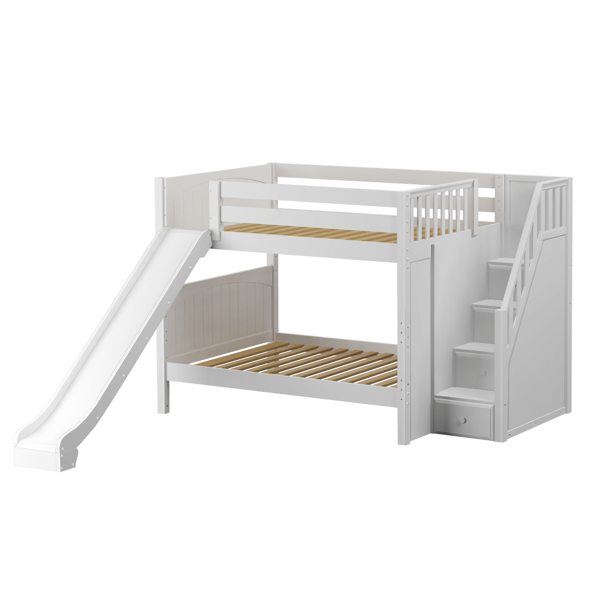 Maxtrix Full Medium Bunk Bed with Stairs + Slide