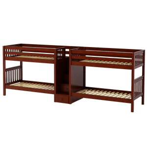 Maxtrix Twin Medium Quadruple Bunk Bed with Stairs